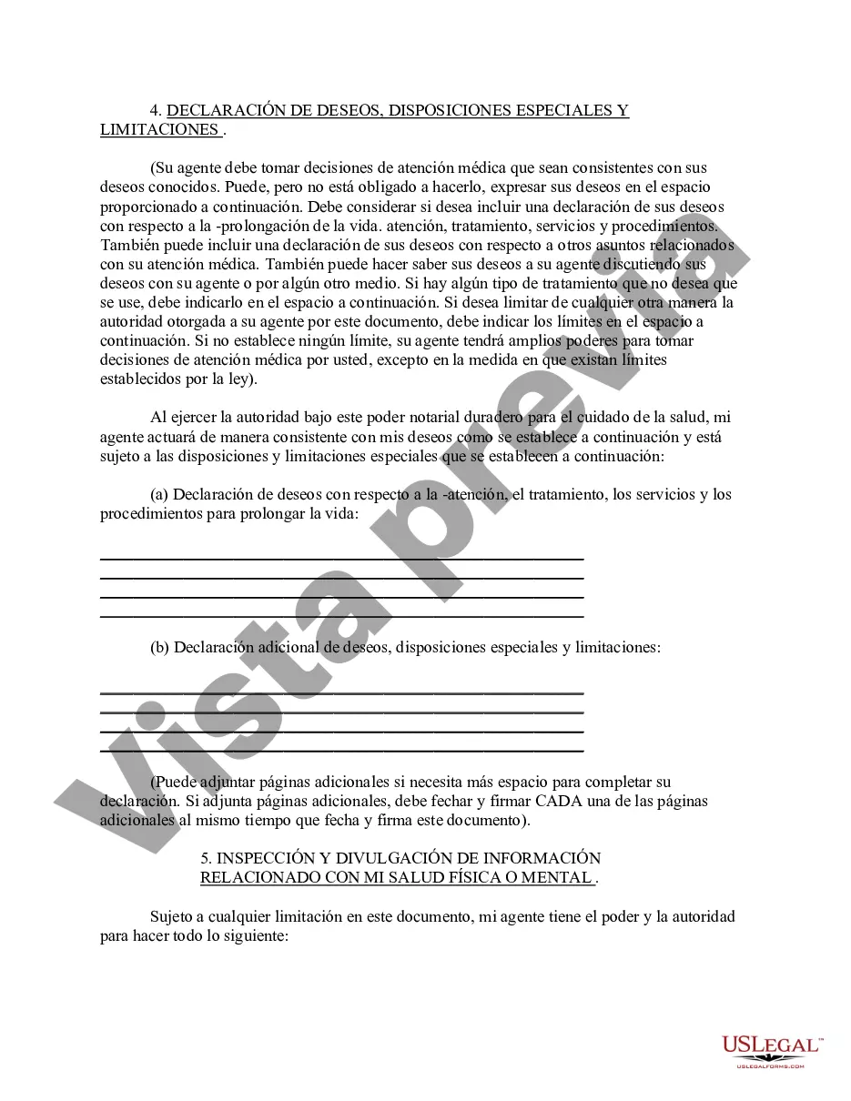 Preview Poder notarial duradero para el cuidado de la salud