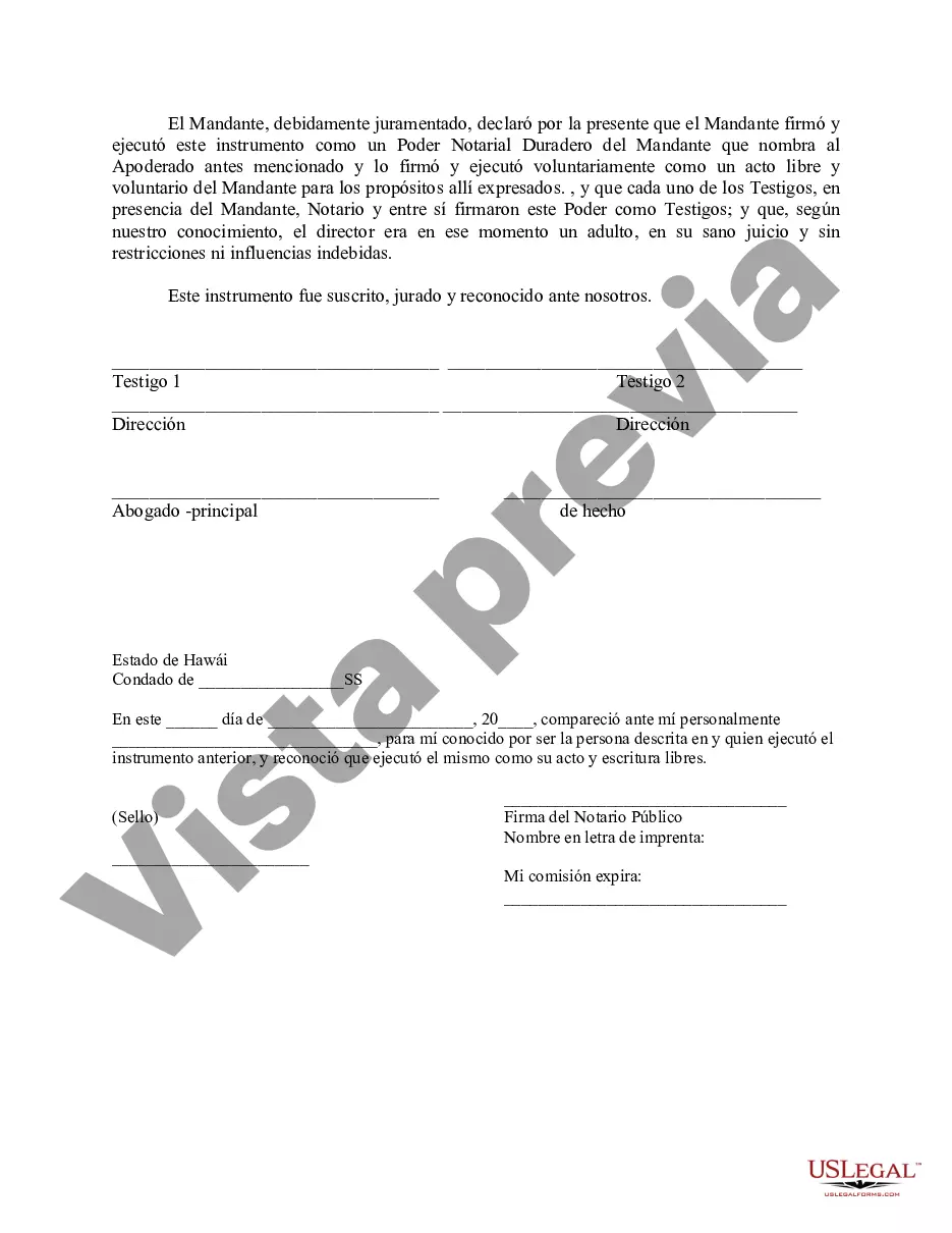 Preview Poder notarial duradero para el cuidado de la salud