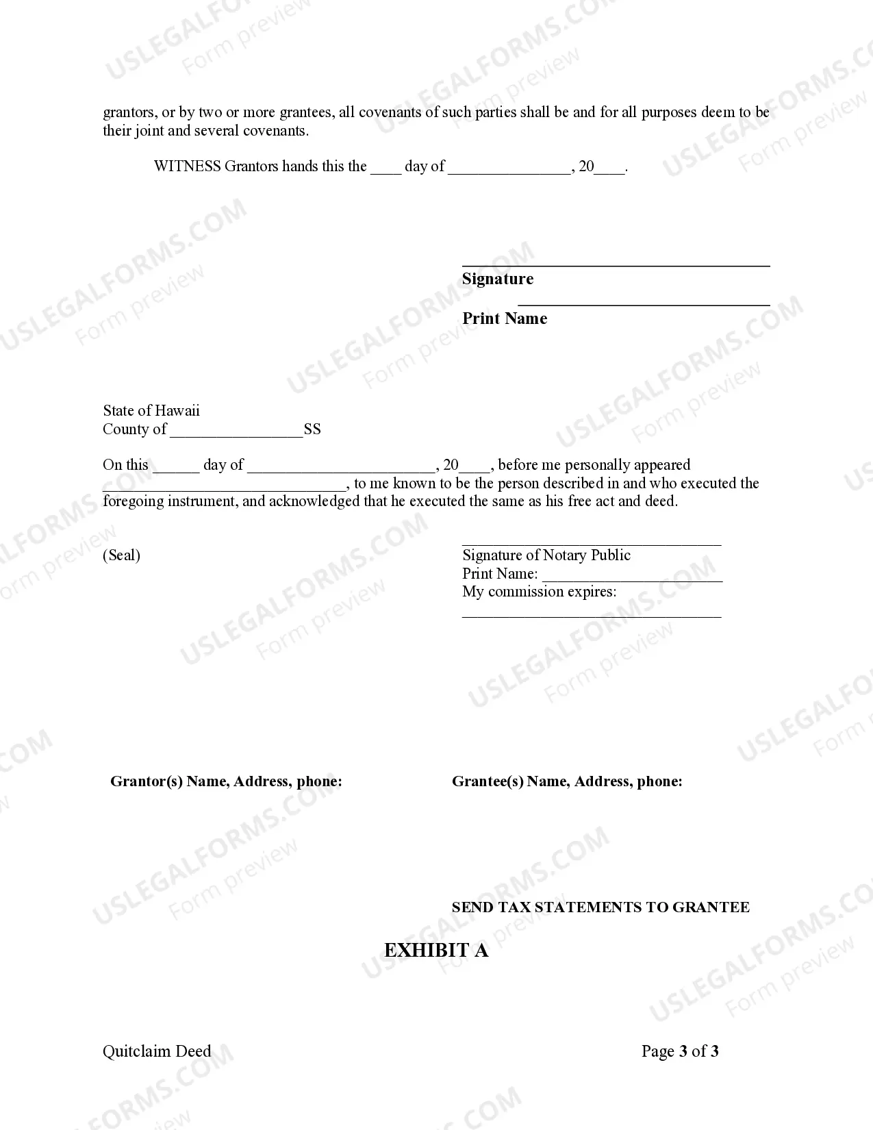 Preview Quitclaim Deed - Individual to Individual