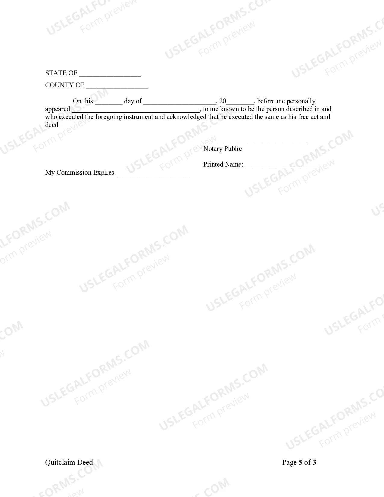 Preview Quitclaim Deed - Trust to Two Individuals