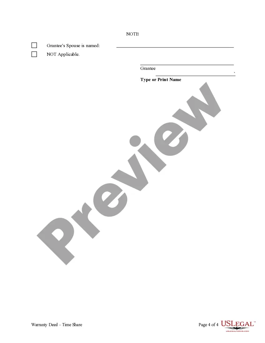 Get Warranty Deed for a Time Share from Husband and Wife / Two Individuals to an Individual Preview Warranty Deed for a Time Share from Husband and Wife / Two Individuals to an Individual