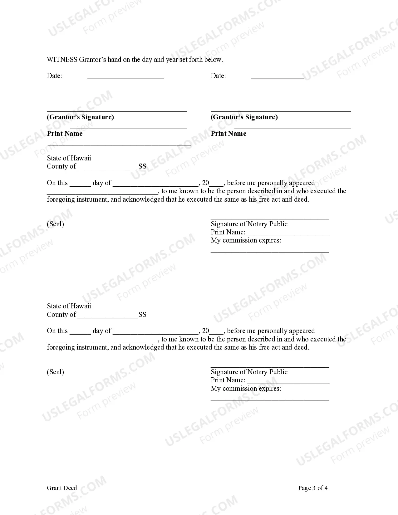 Preview Grant Deed from Husband and Wife, or two Individuals, to an Individual