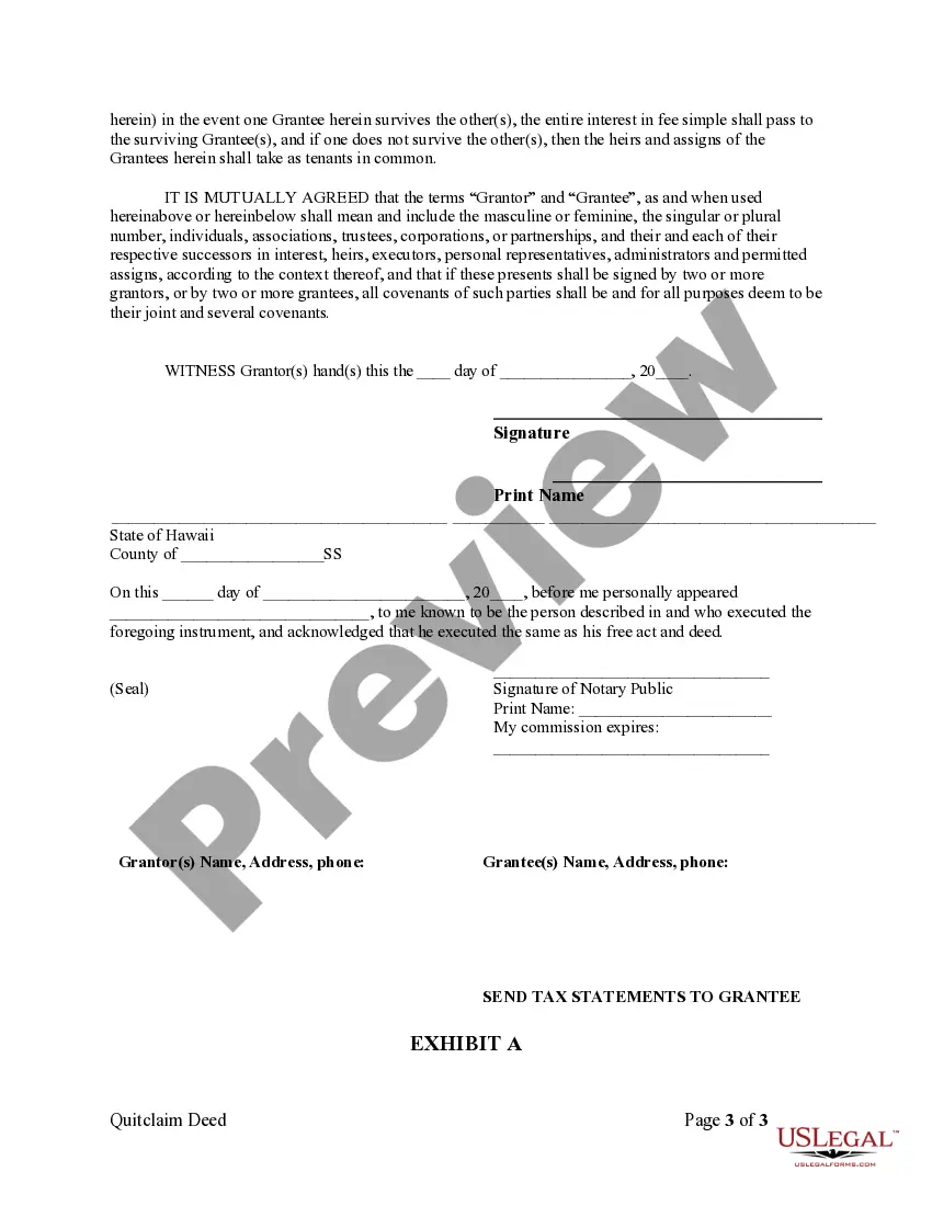 Preview Quitclaim Deed from Individual to Two Individuals in Joint Tenancy