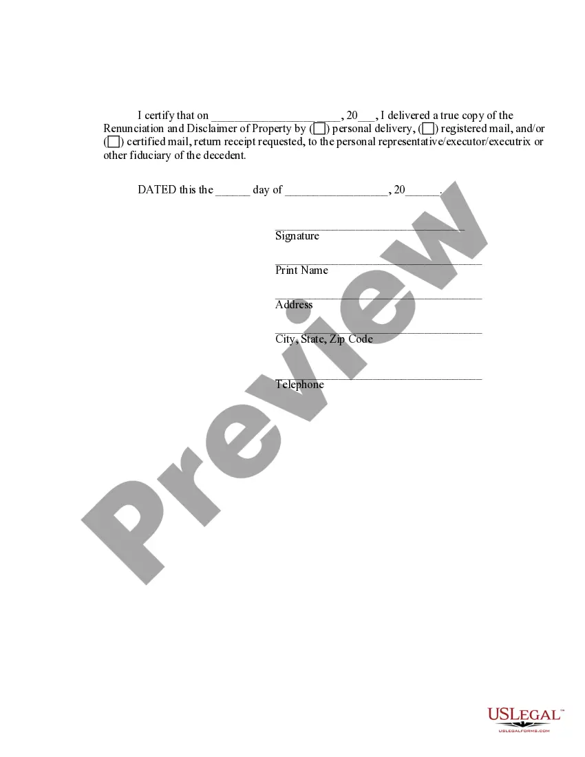 Preview Hawaii Renunciation And Disclaimer of Real Property Interest