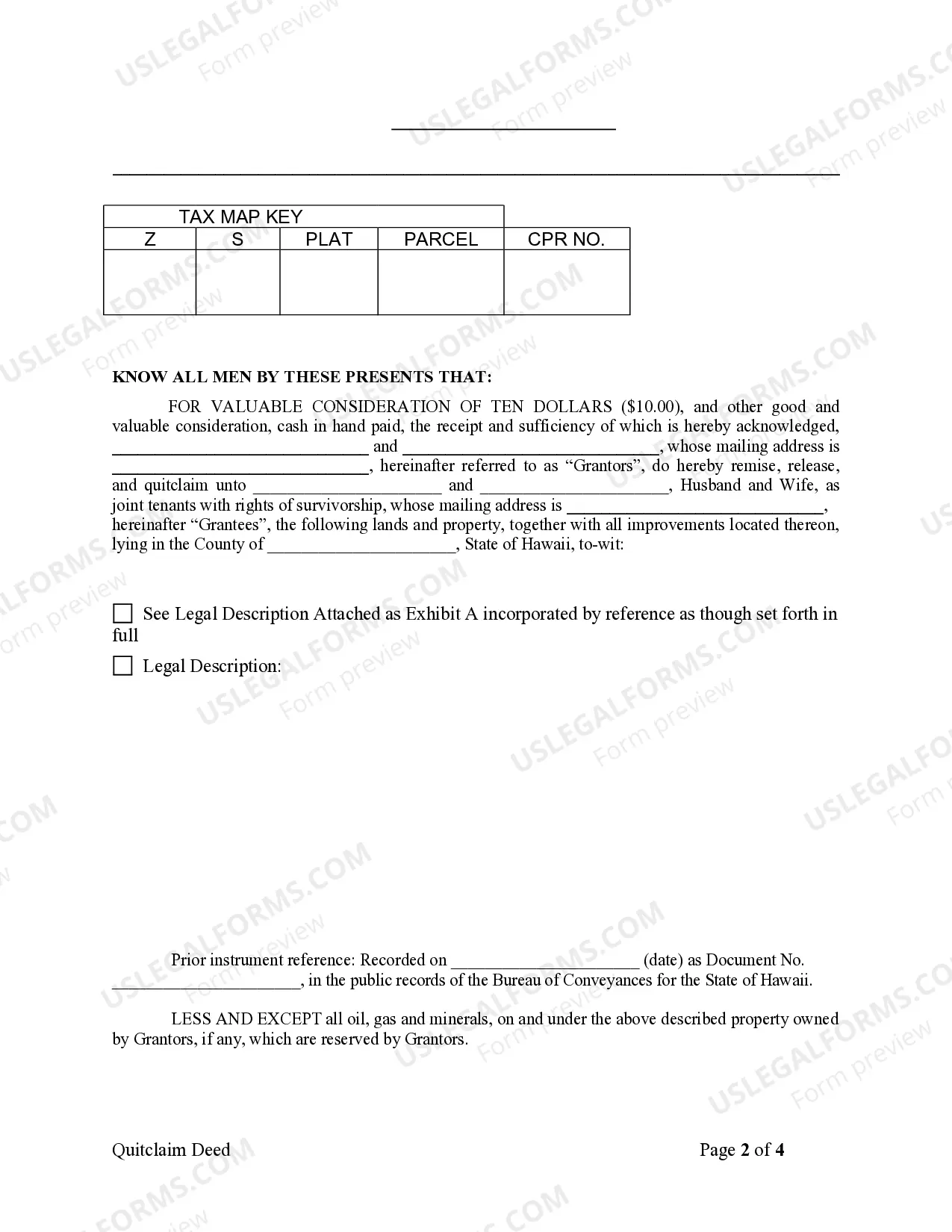 Preview Quitclaim Deed by Two Individuals to Husband and Wife
