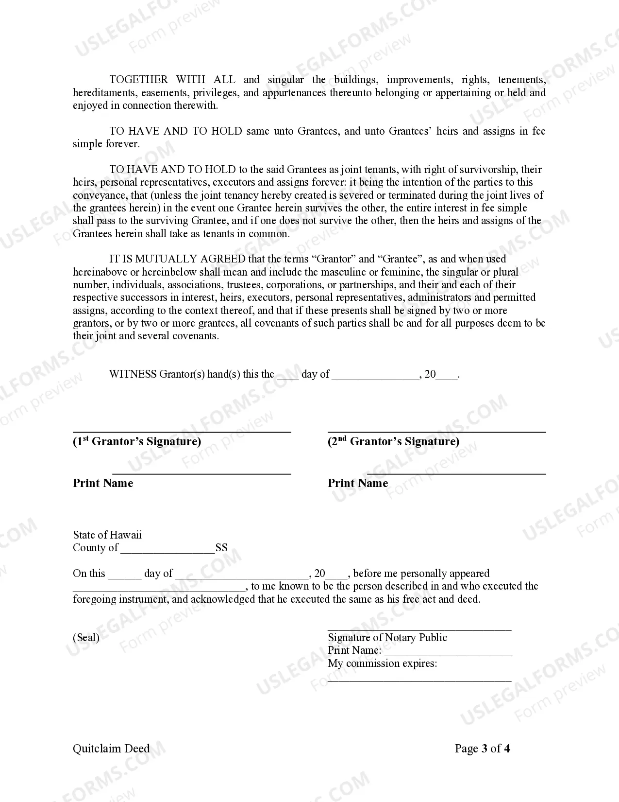Preview Quitclaim Deed by Two Individuals to Husband and Wife