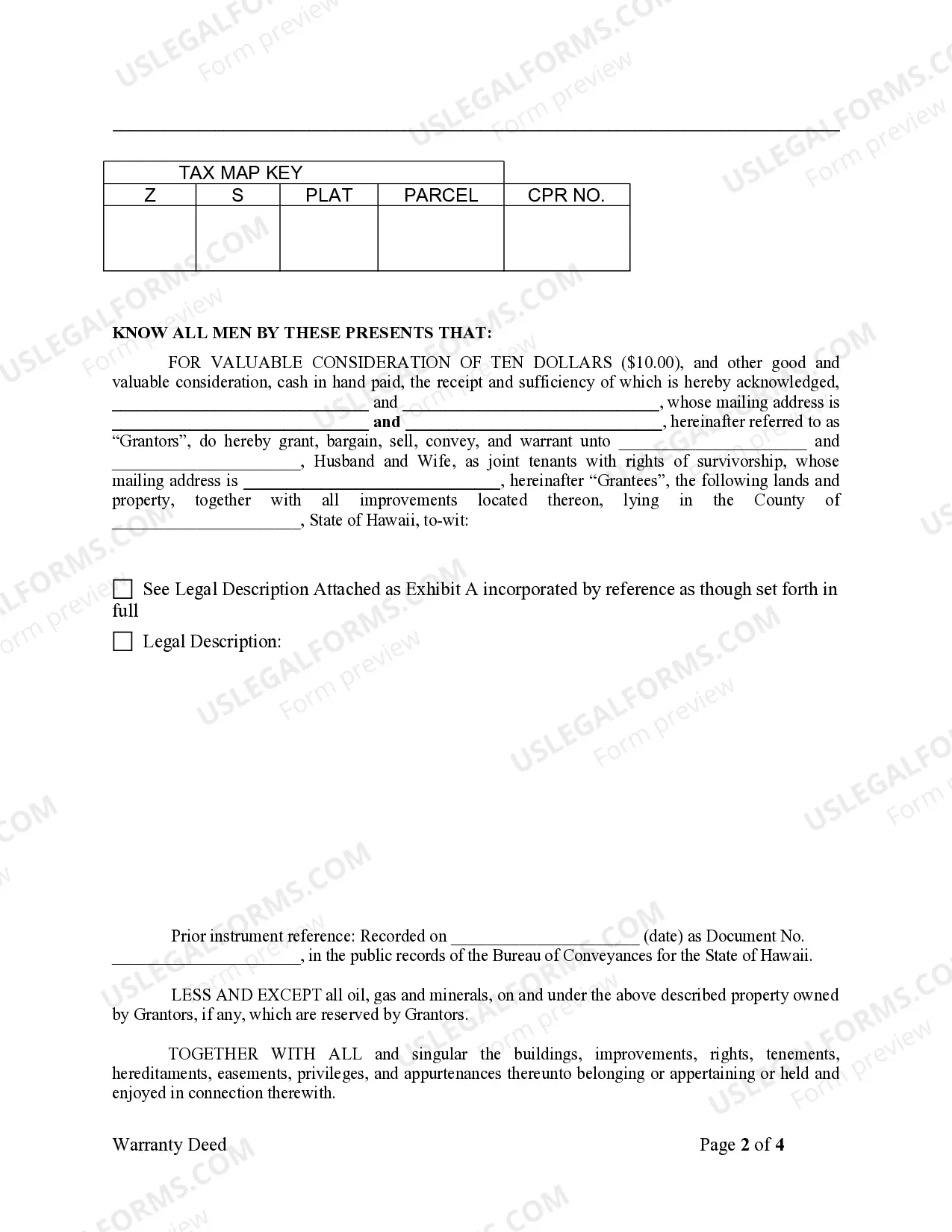 Preview Warranty Deed from two Individuals to Husband and Wife