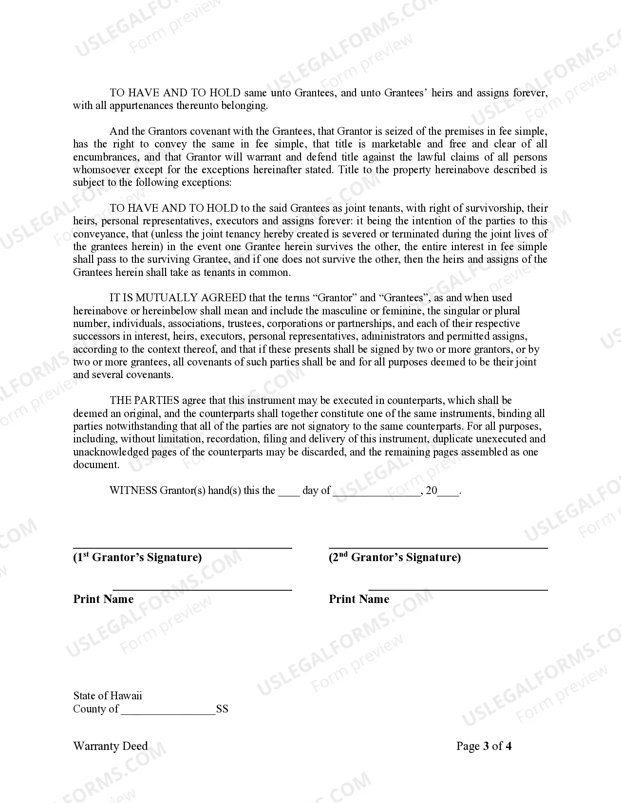 Preview Warranty Deed from two Individuals to Husband and Wife