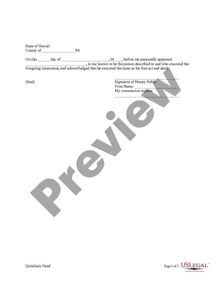 Preview Quitclaim Deed from an Individual to a Three Individuals