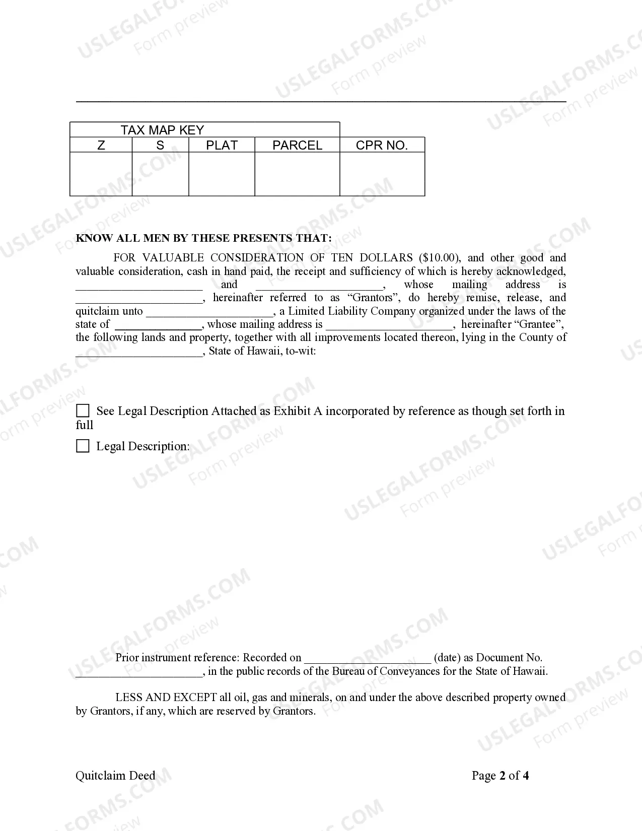Preview Quitclaim Deed by Two Individuals to LLC