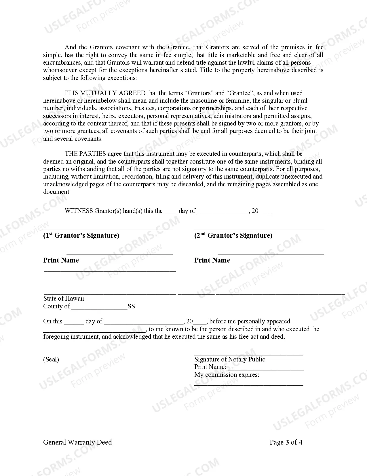 Preview Warranty Deed from two Individuals to LLC