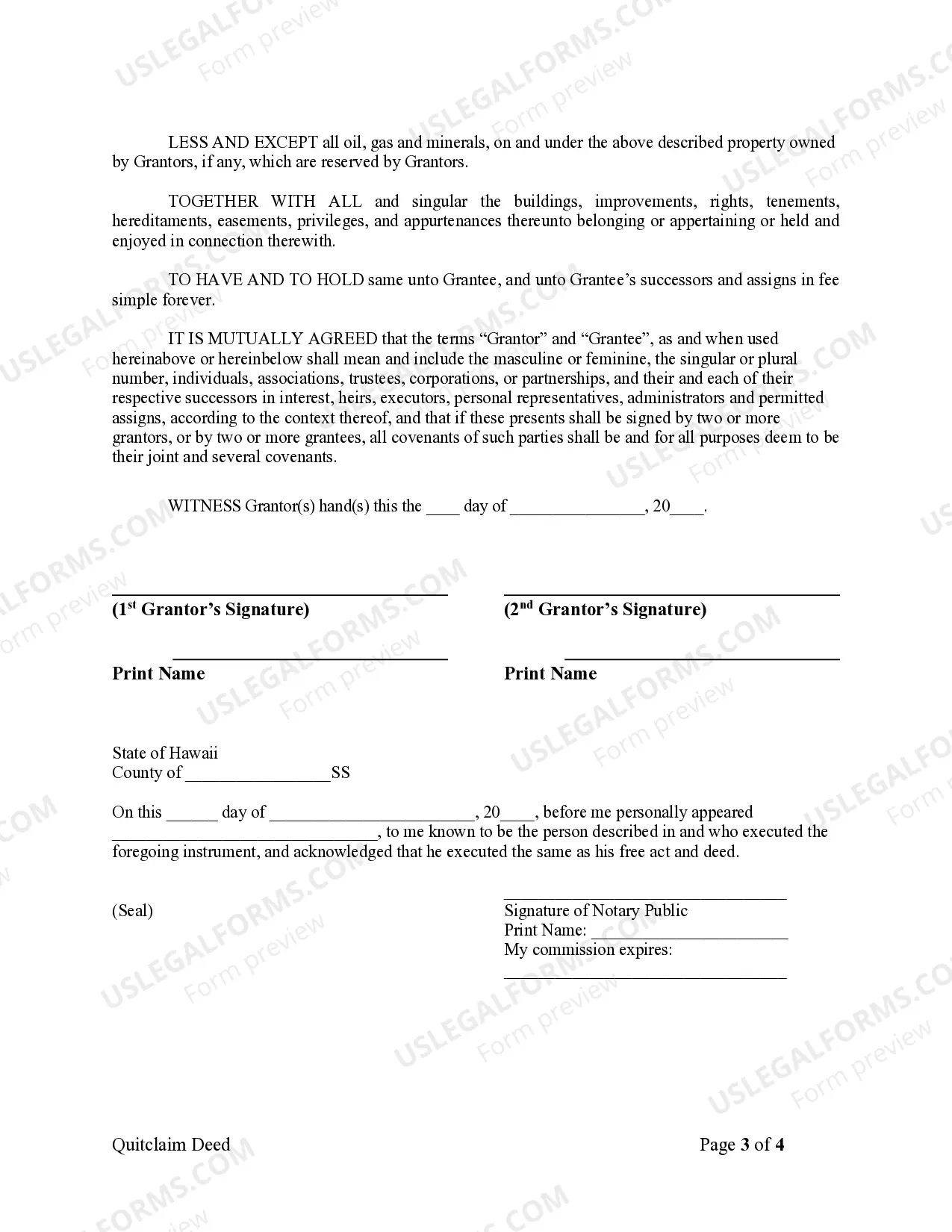 Preview Quitclaim Deed by Two Individuals to Corporation
