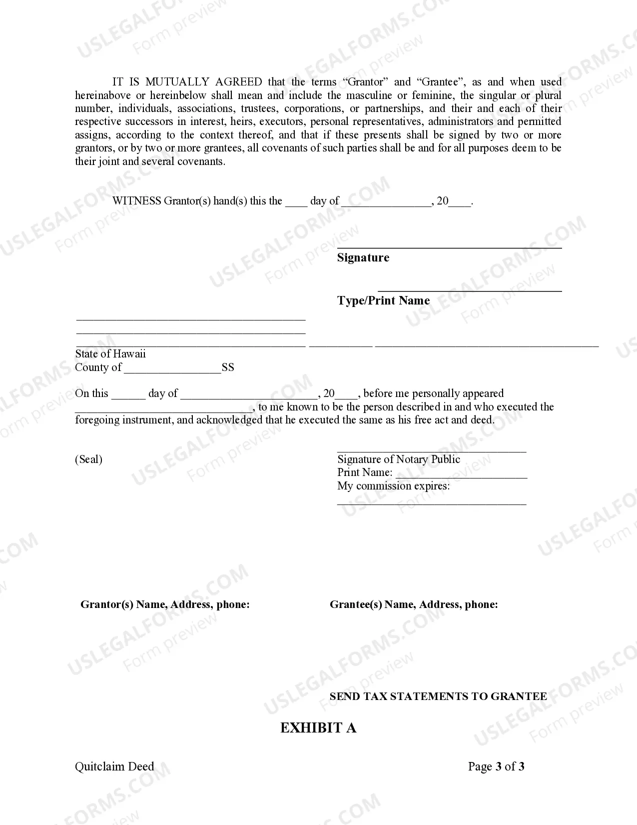 Preview Quitclaim Deed from Individual to Corporation