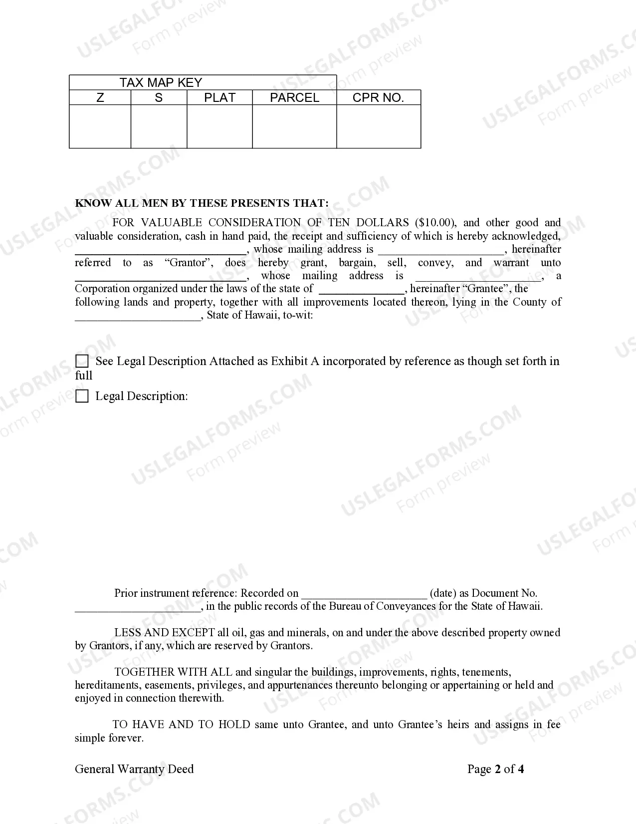 Preview Warranty Deed from Individual to Corporation
