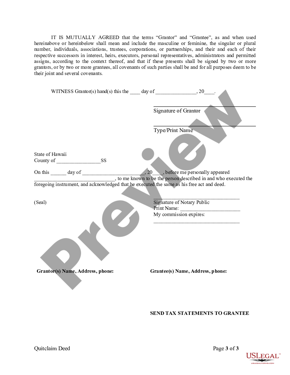 page 2 Quitclaim Deed from Individual to LLC preview