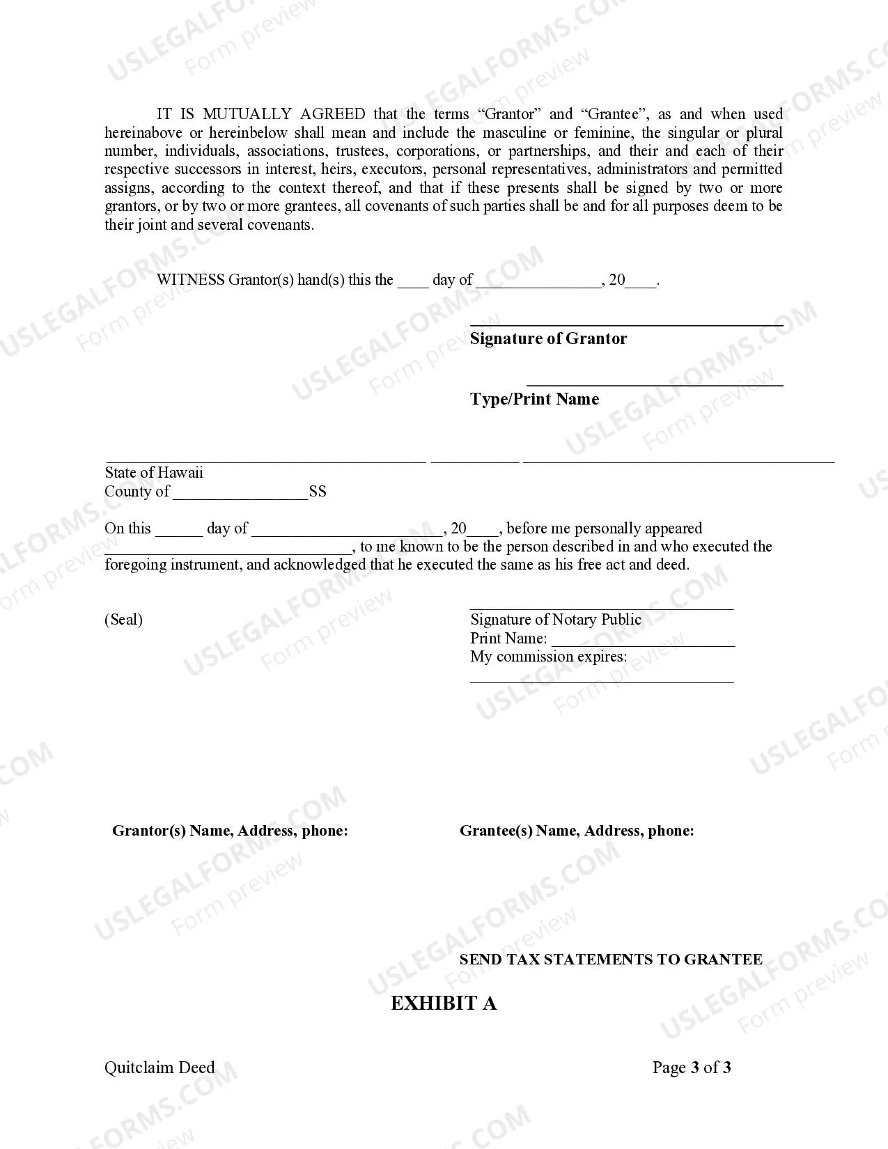 Preview Quitclaim Deed from Individual to LLC