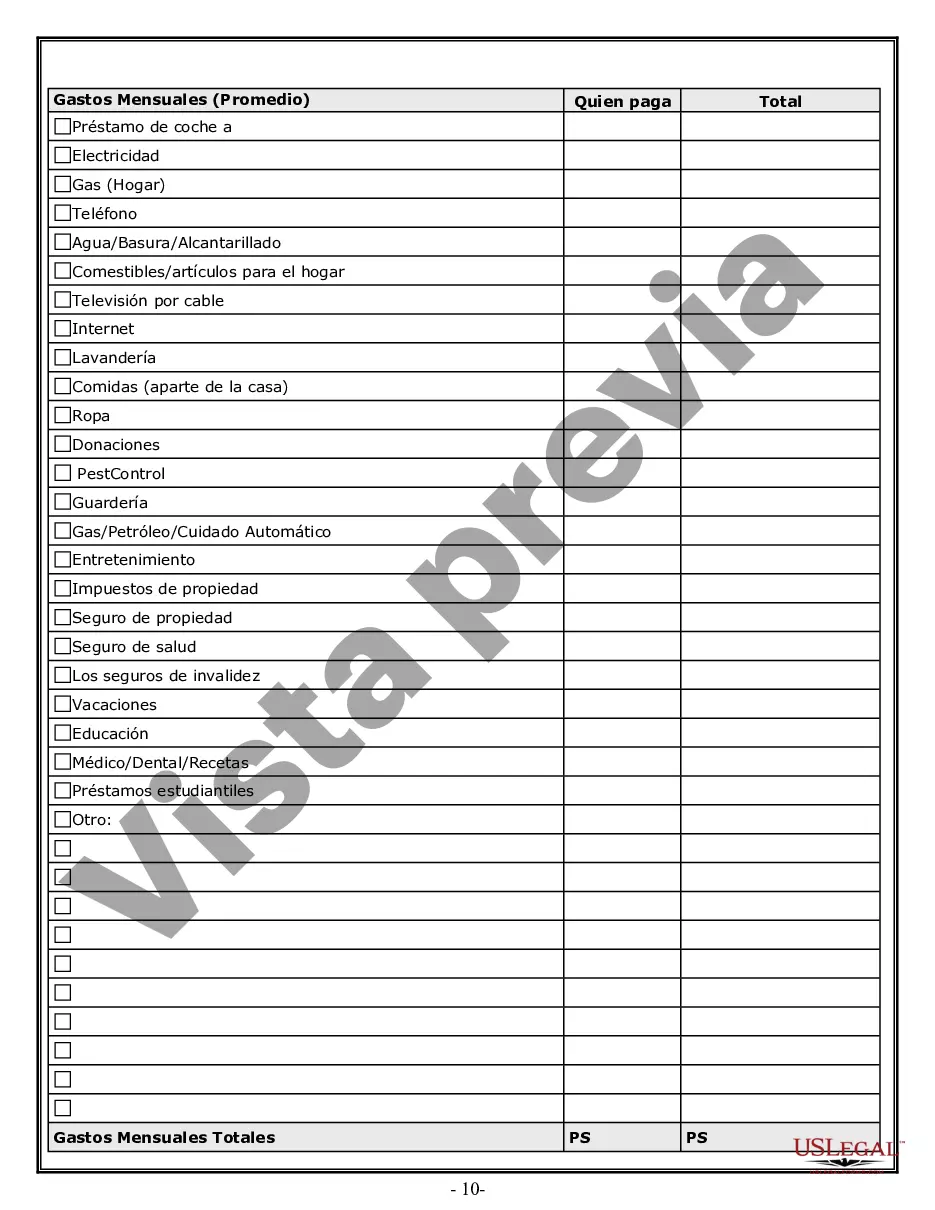 Preview Hoja de trabajo de divorcio y resumen de la ley para casos disputados o no disputados de más de 25 páginas - Formulario de entrevista de cliente ideal