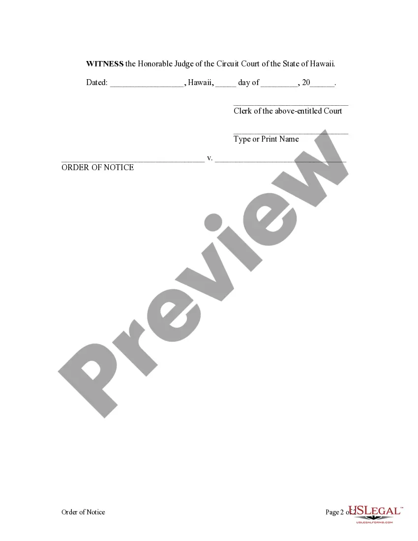 Preview Order of Notice