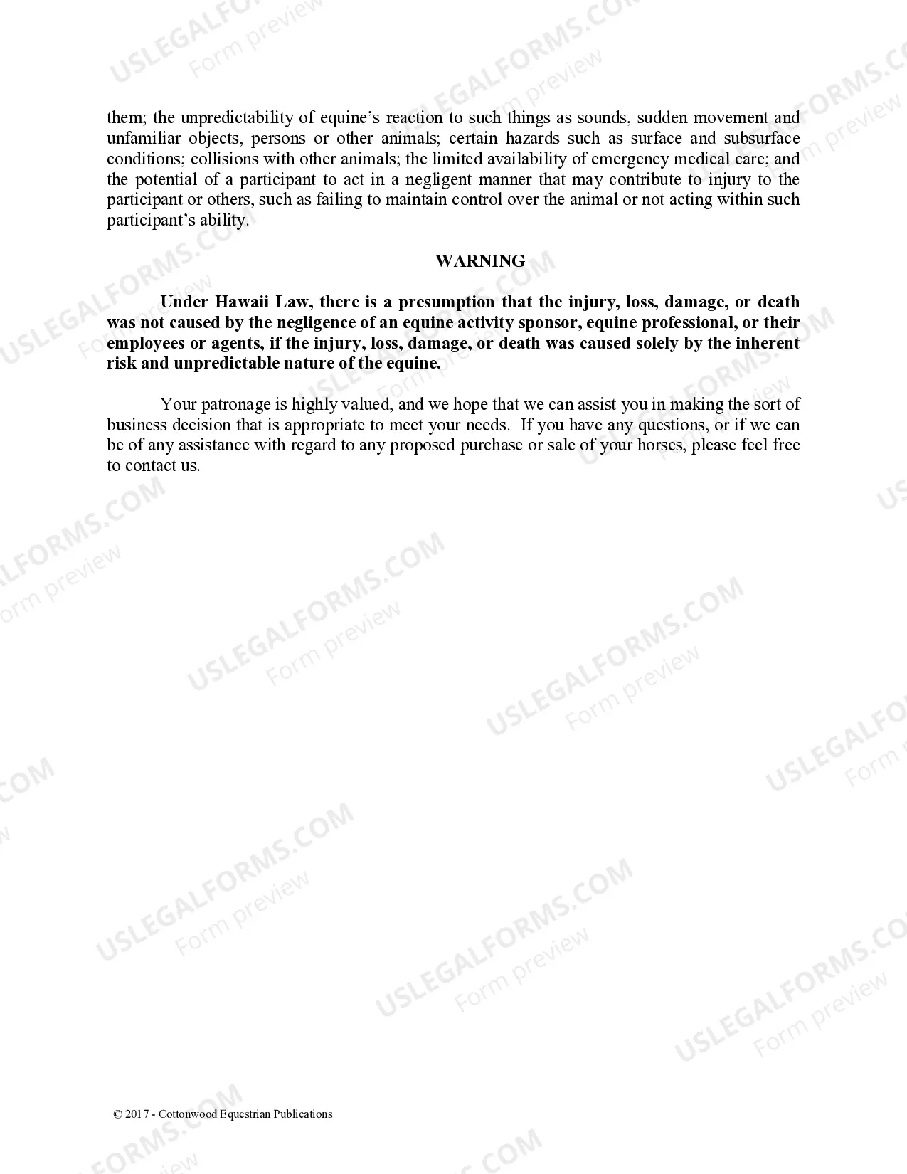 Preview Pre-Purchase Recommendations - Horse Equine Forms