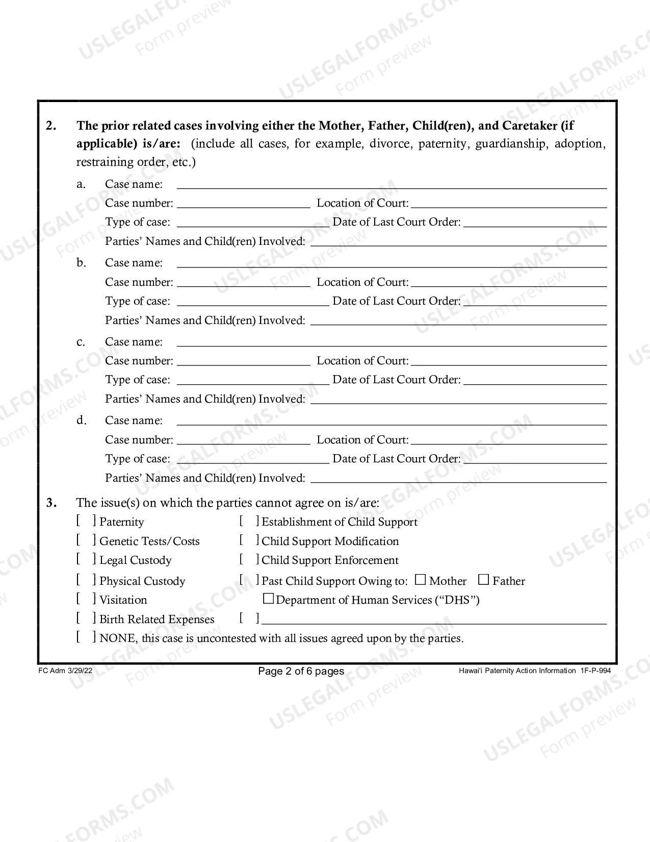 Preview Paternity Action Information - First Circuit