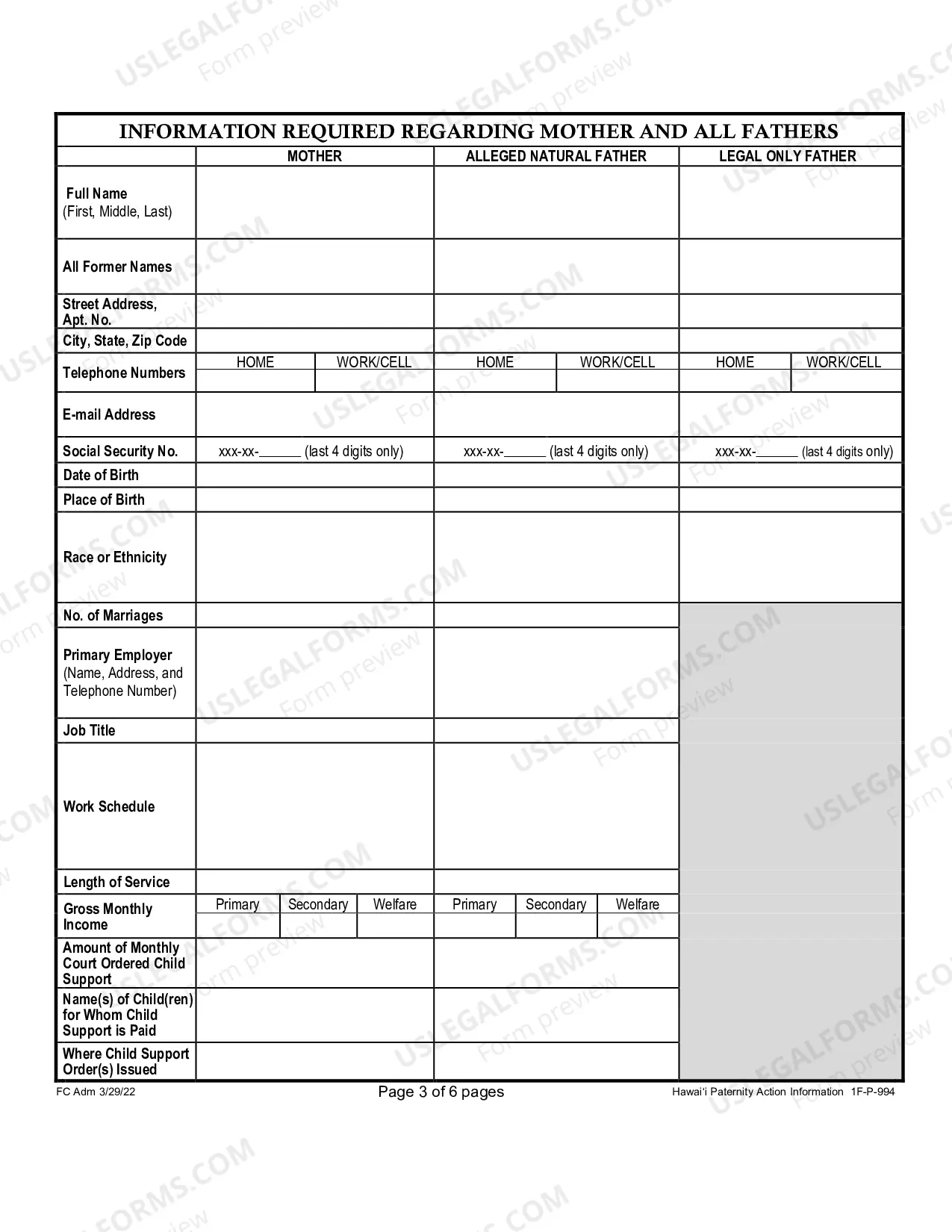 Preview Paternity Action Information - First Circuit