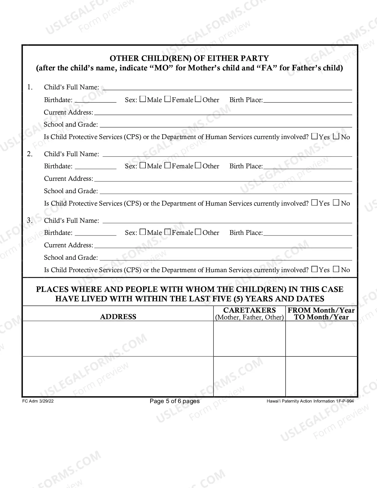 Preview Paternity Action Information - First Circuit