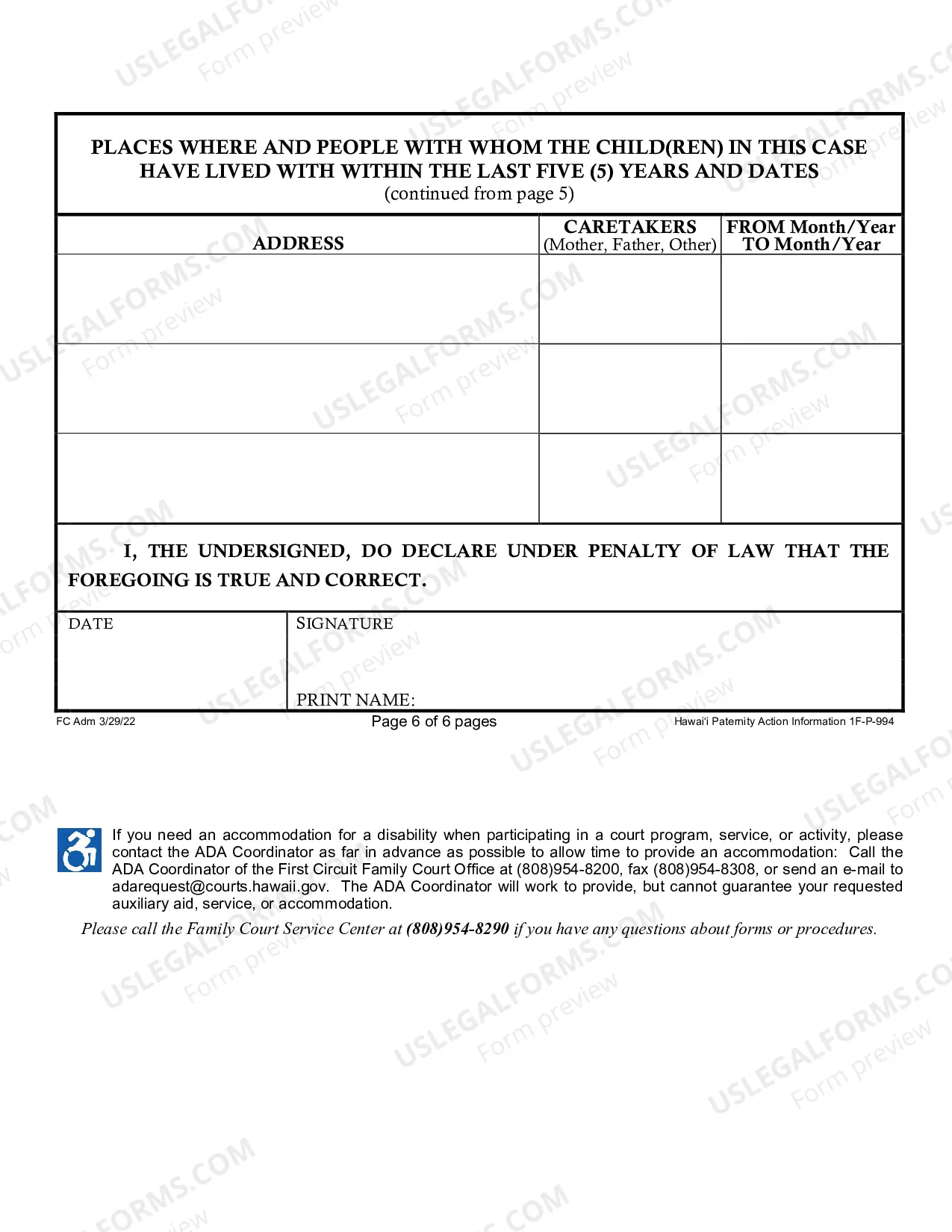 Preview Paternity Action Information - First Circuit