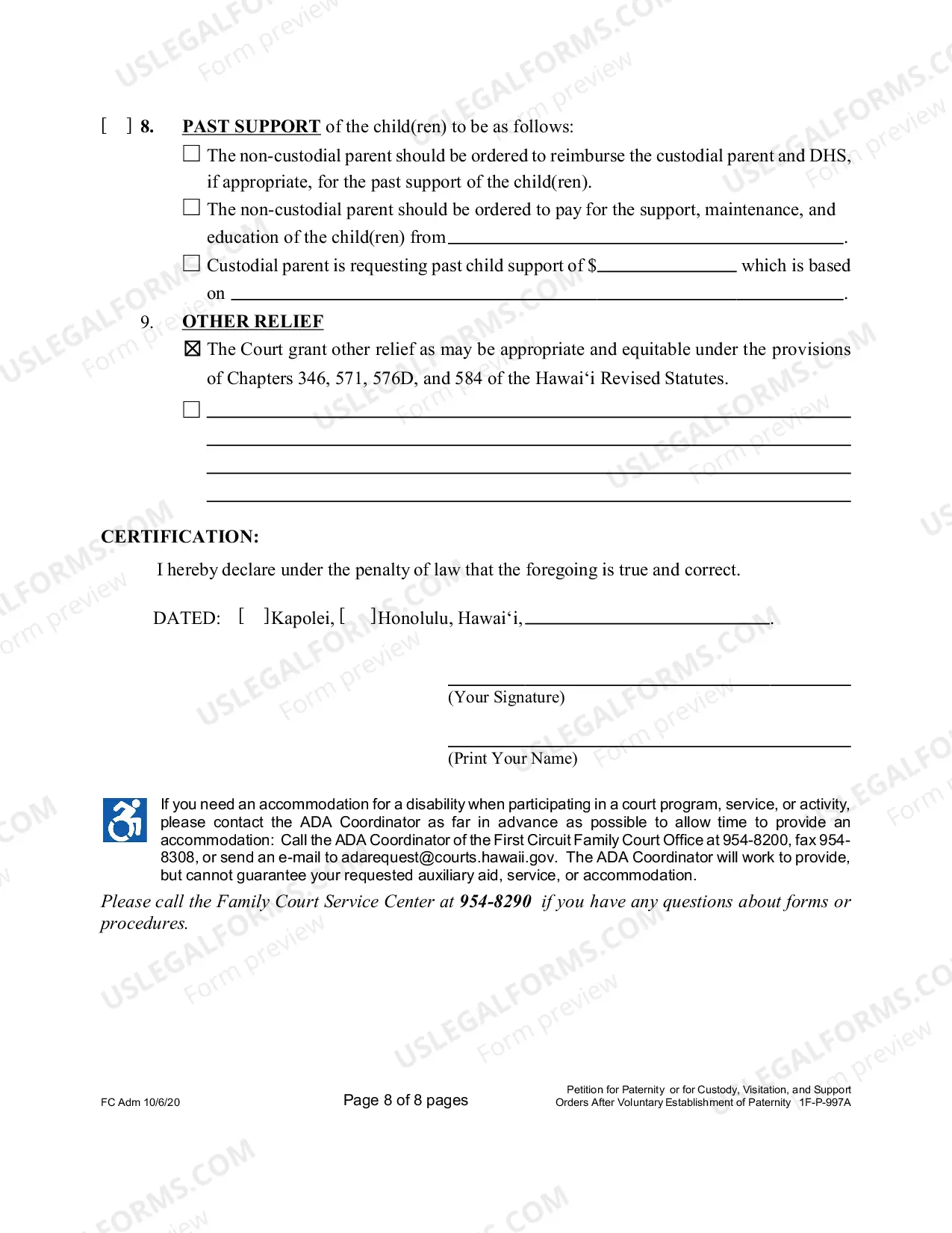 Preview Petition for Paternity or for Custody, Visitation, and Support Orders after Voluntary Establishment of Paternity - First Circuit