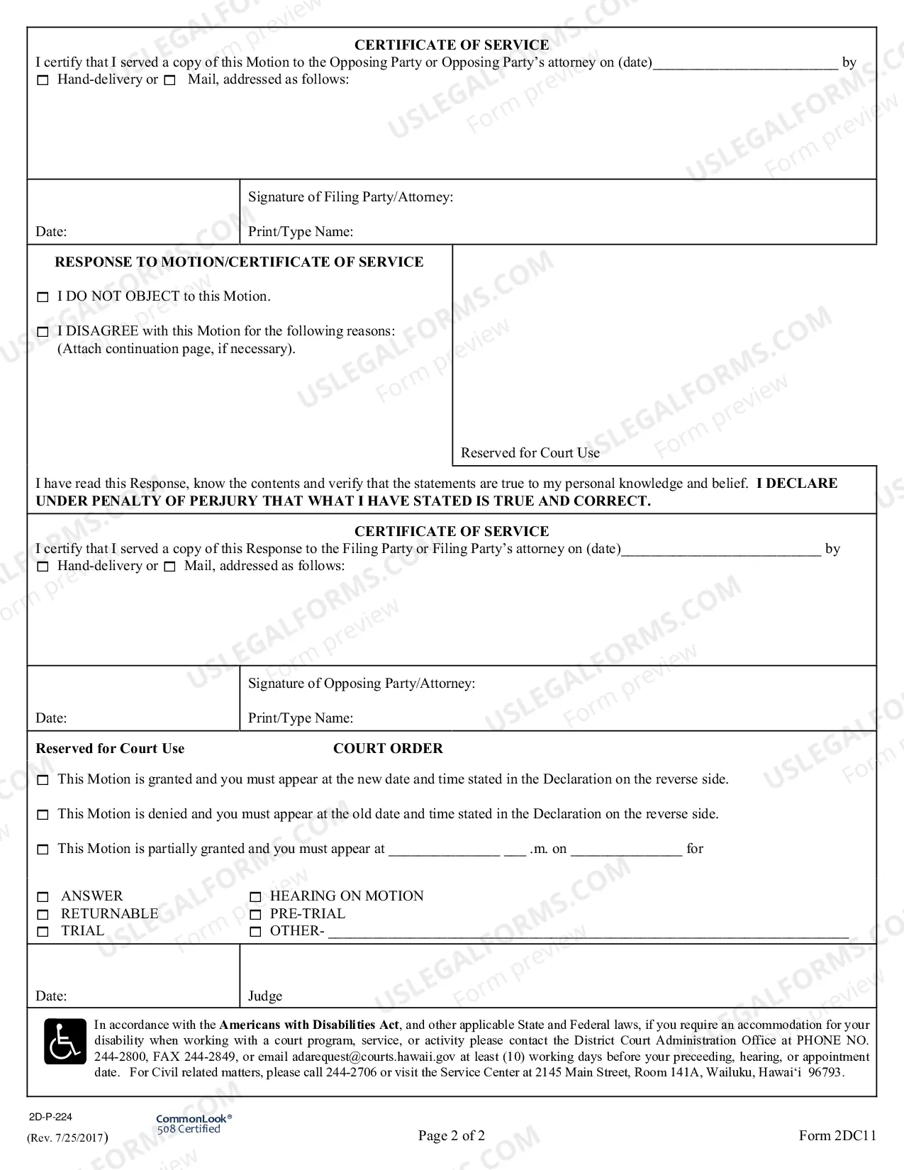 Preview Continuance - Non-Hearing Motion