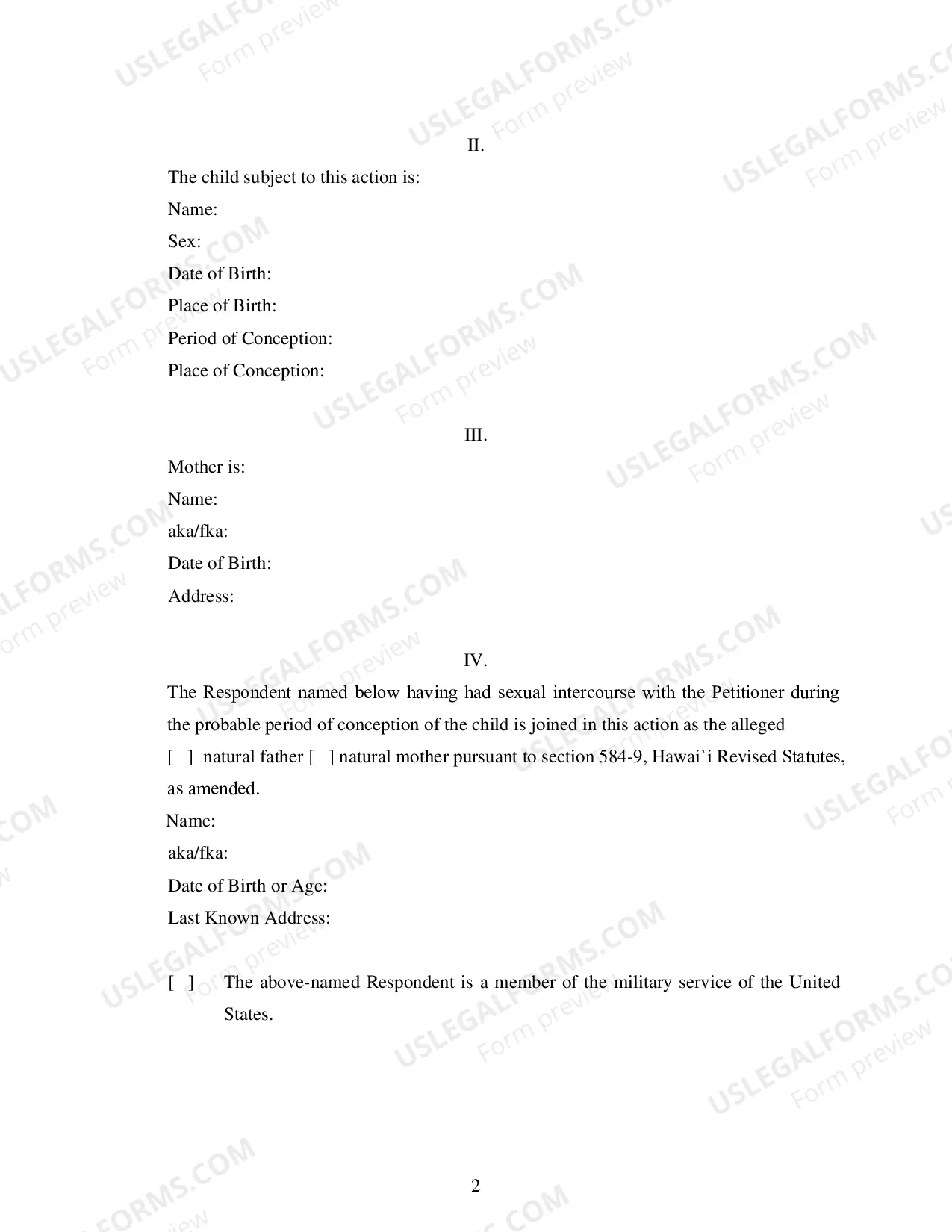 Preview Petition for Paternity and Summons - Second Circuit