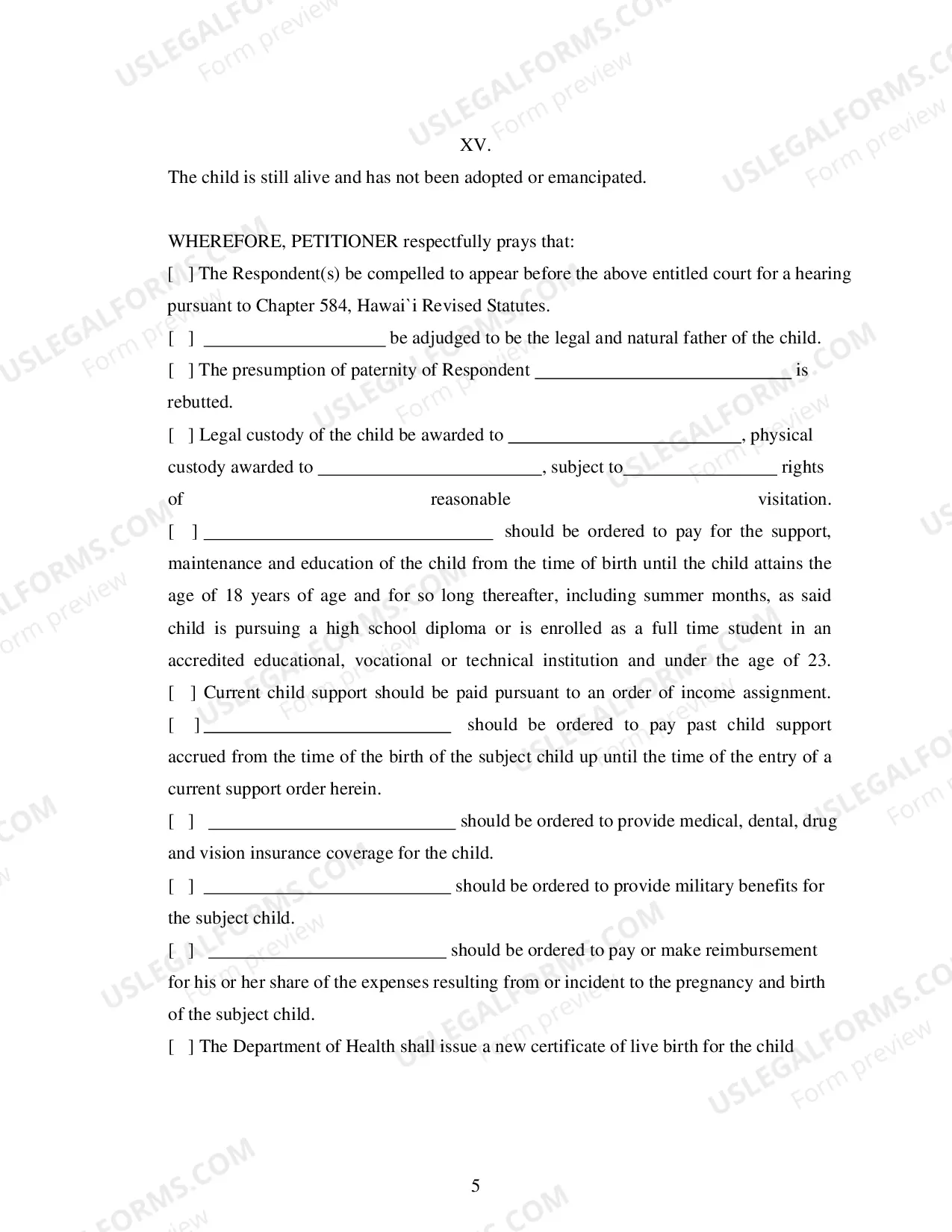Preview Petition for Paternity and Summons - Second Circuit