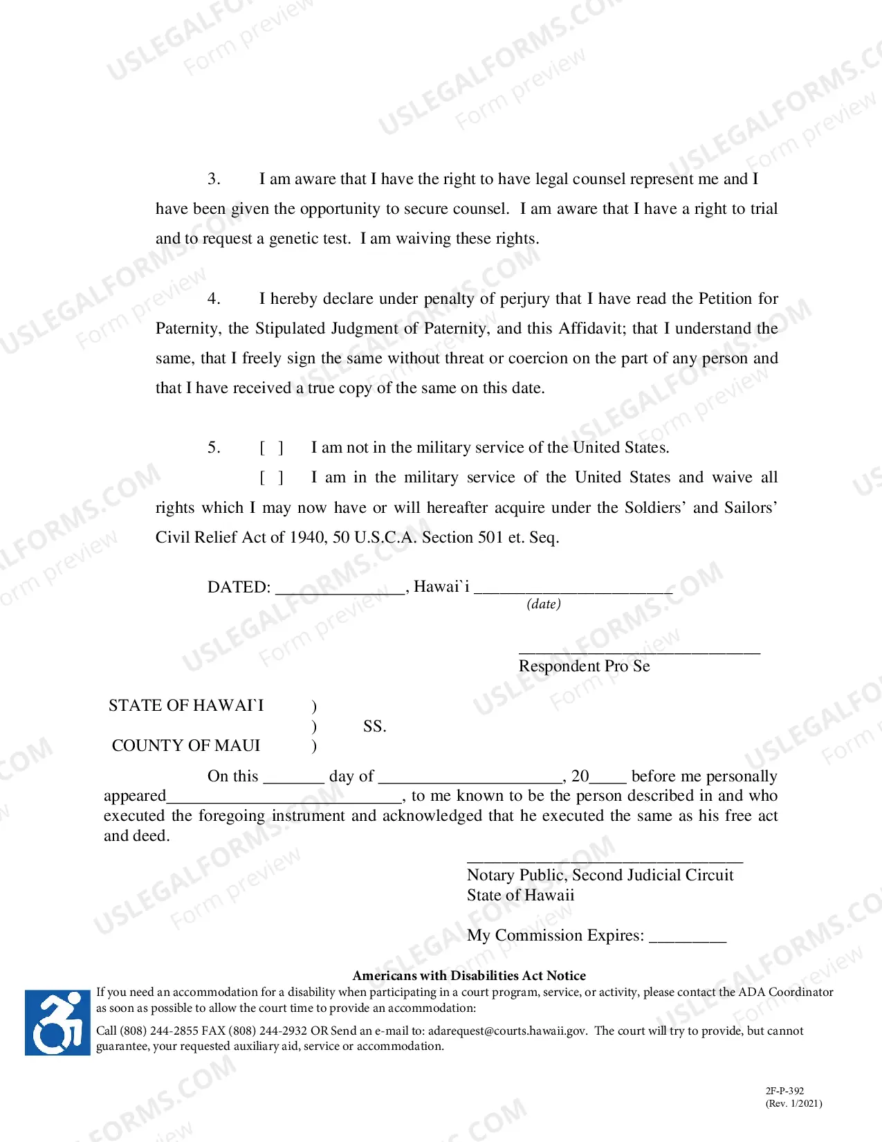 Preview Acknowledgment of Paternity - Second Circuit