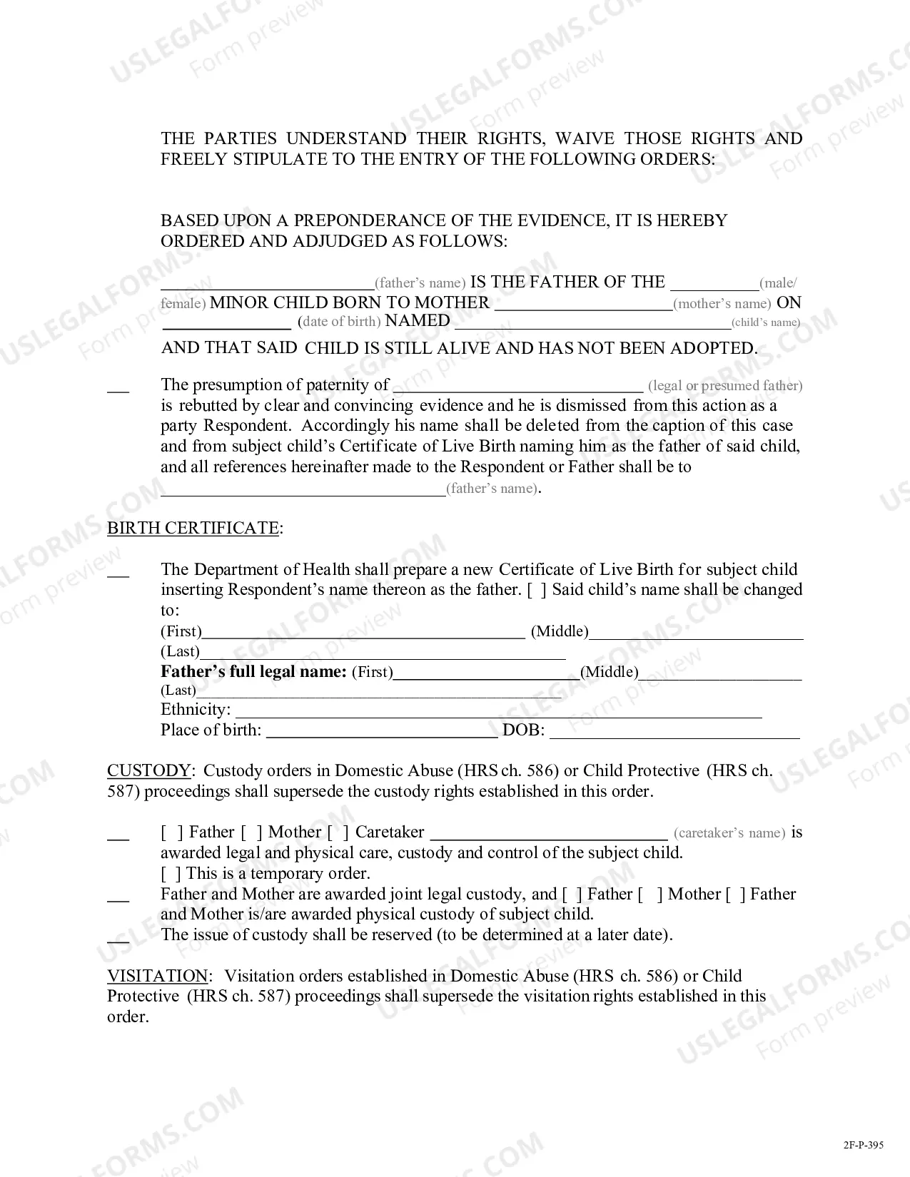Preview Stipulated Judgment of Paternity - Second Circuit