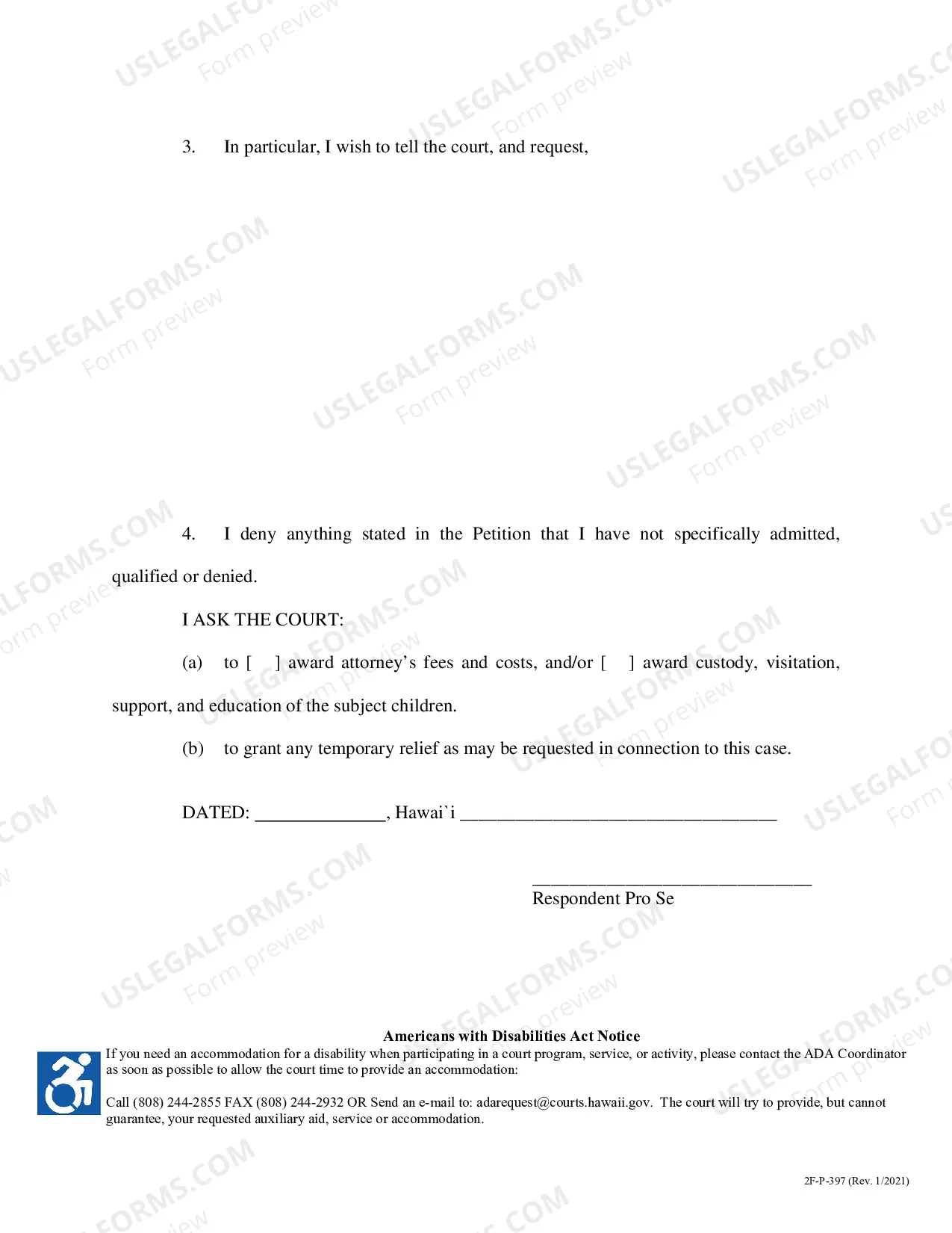 Preview Answer to Petition for Paternity - Second Circuit
