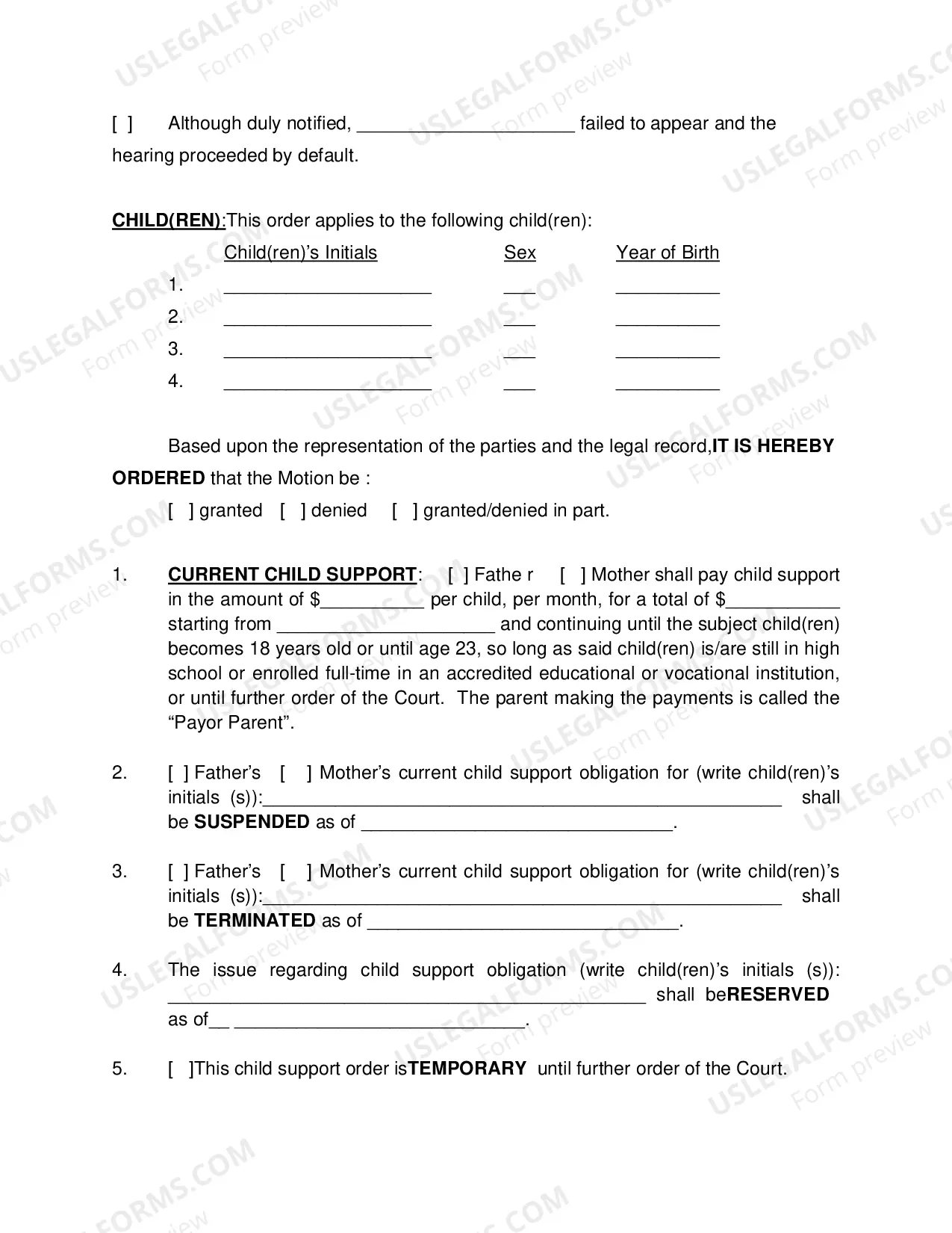 Preview Order Regarding Child Support - Second Circuit