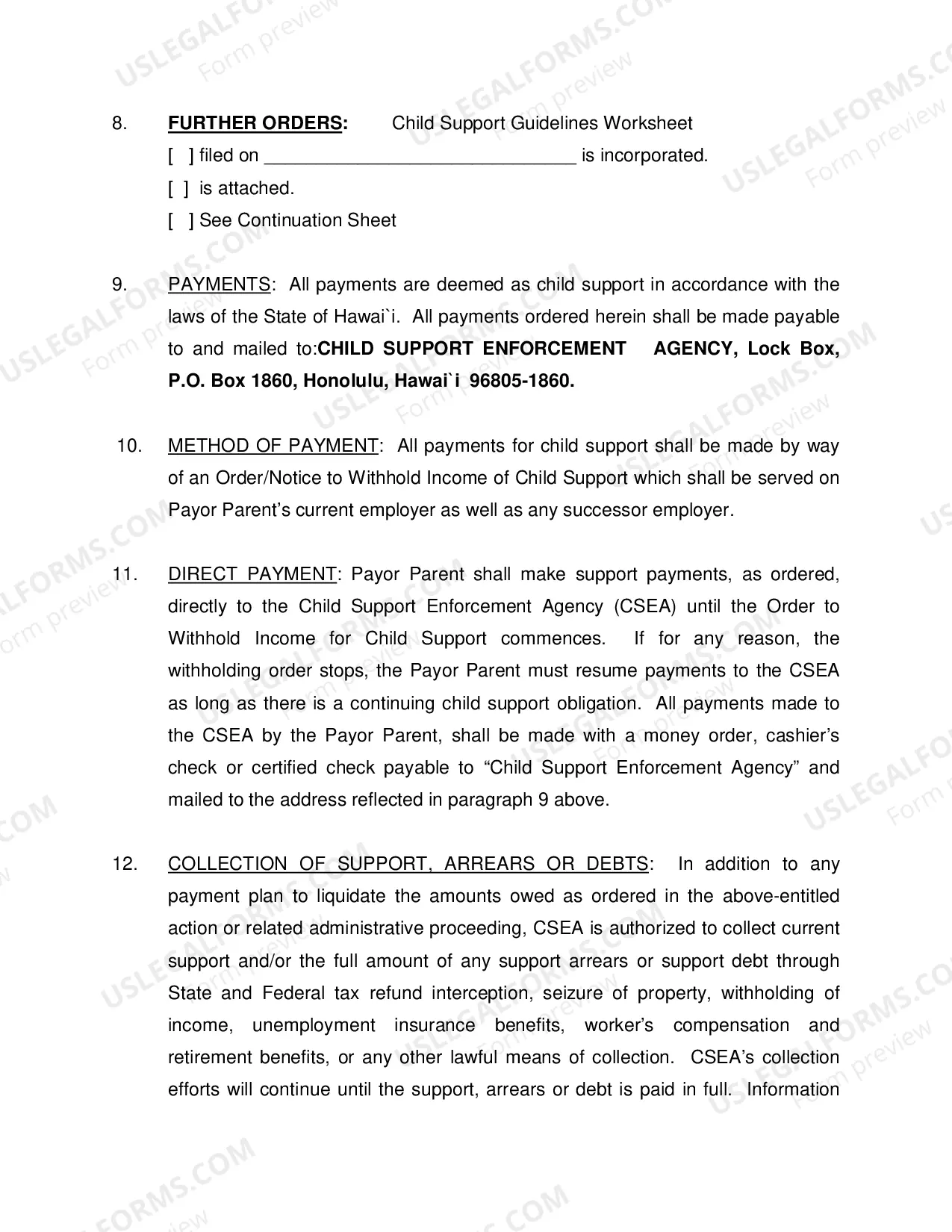 Preview Order Regarding Child Support - Second Circuit