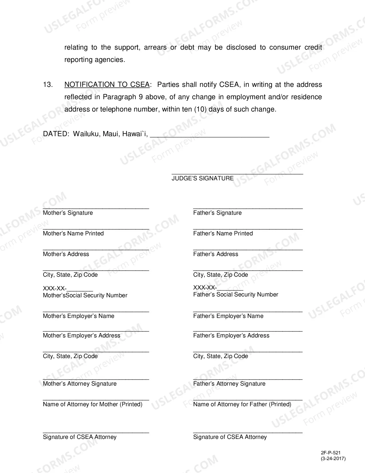 Preview Order Regarding Child Support - Second Circuit