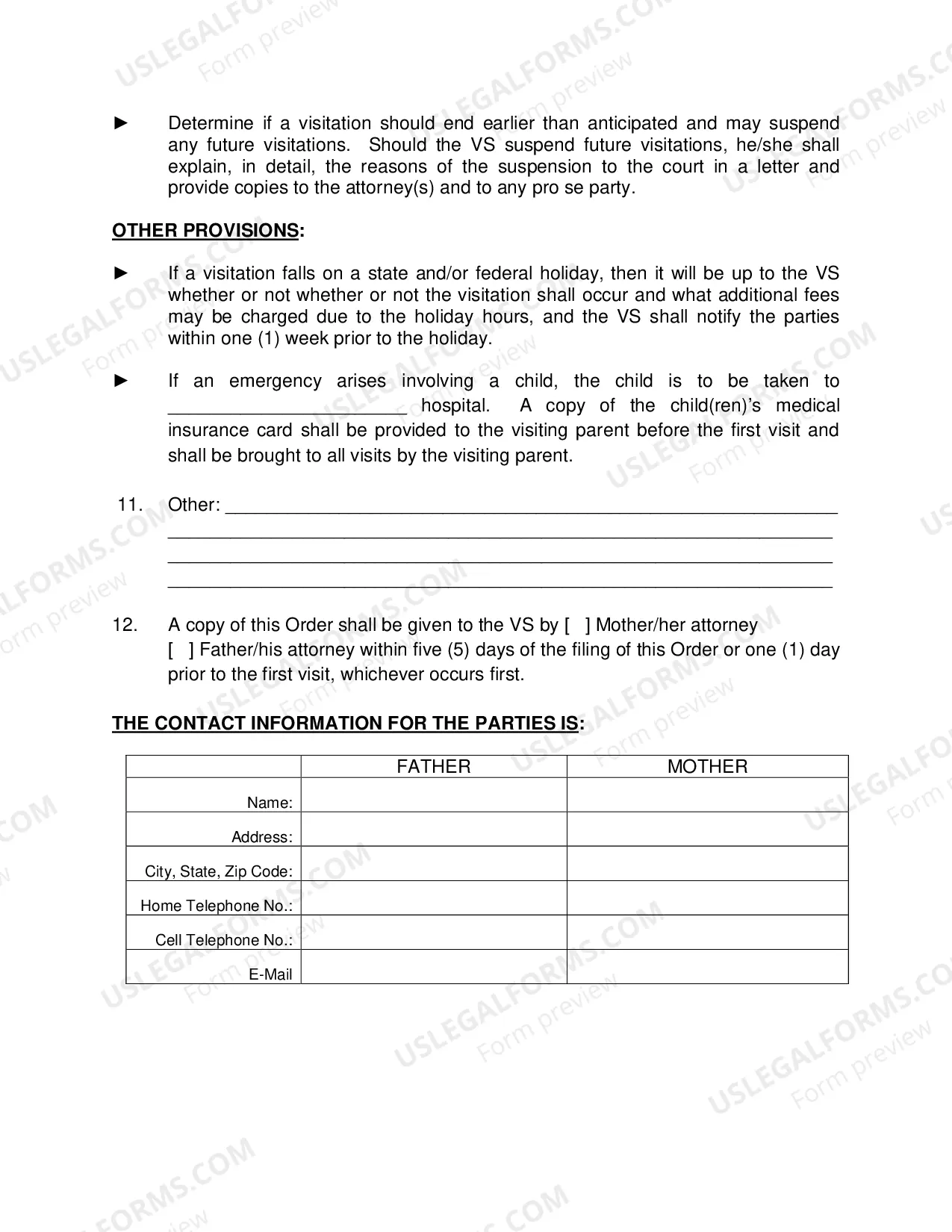Preview Order Regarding Supervised Visitation - Second Circuit