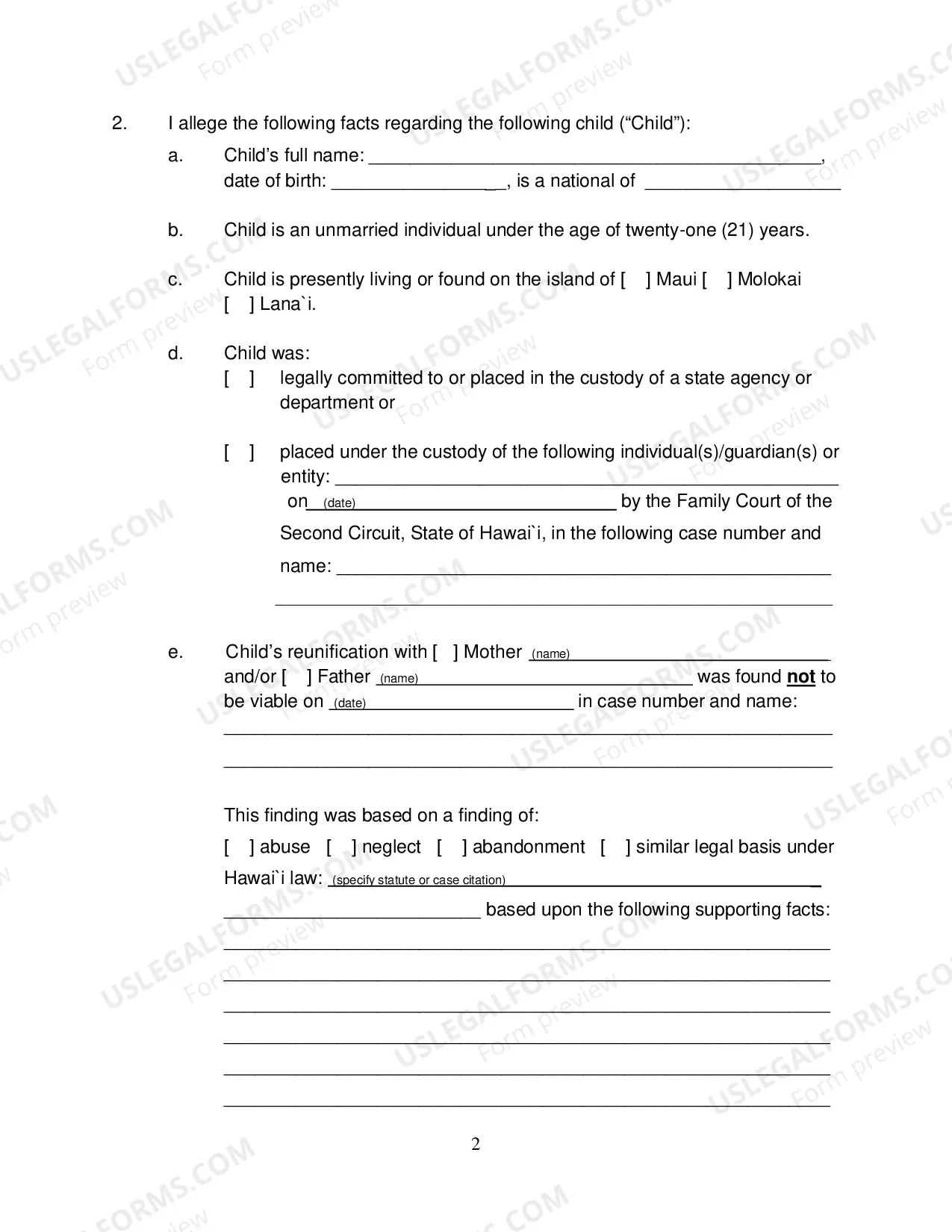 Preview Confidential Request for Special Immigration Juvenile Factual Findings - Second Circuit