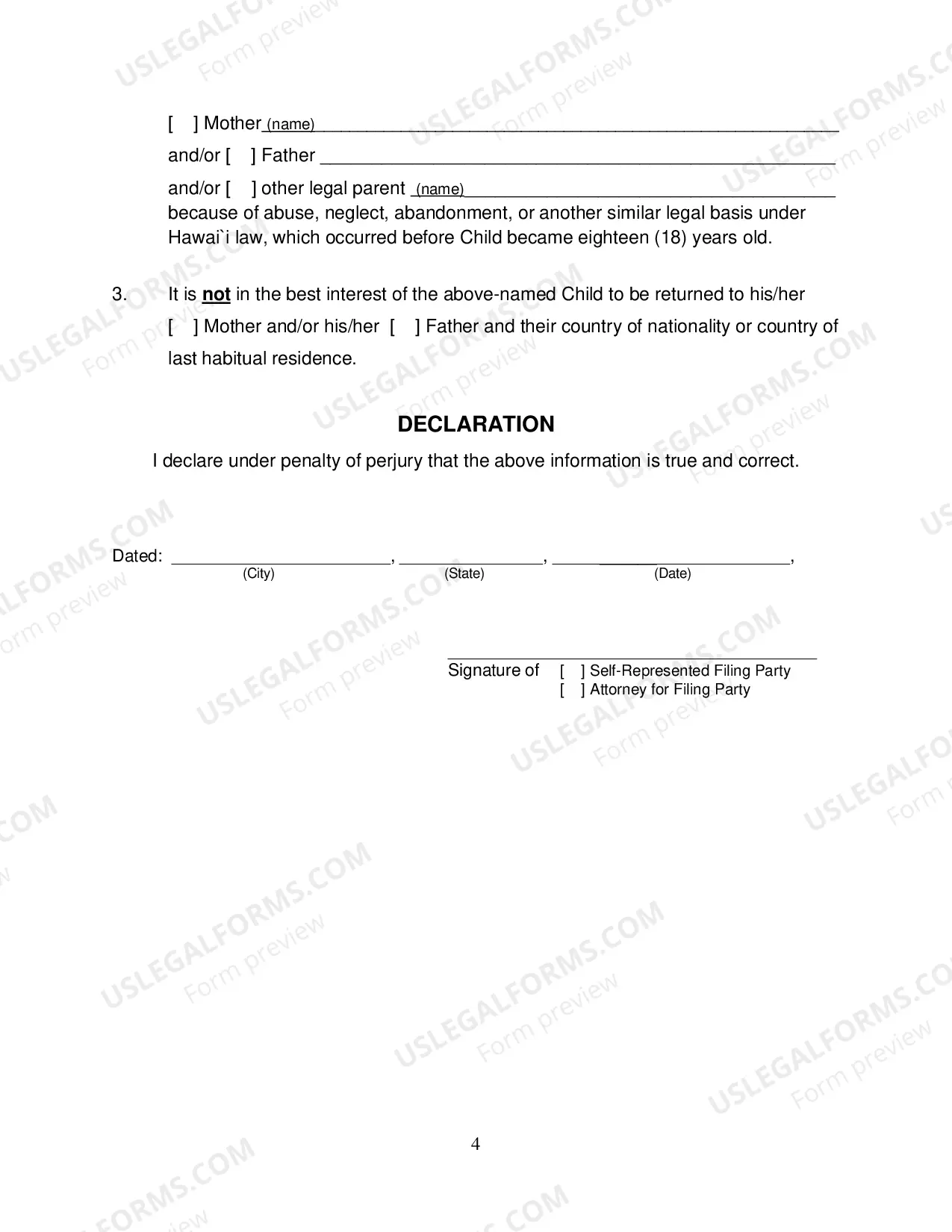 Preview Confidential Request for Special Immigration Juvenile Factual Findings - Second Circuit