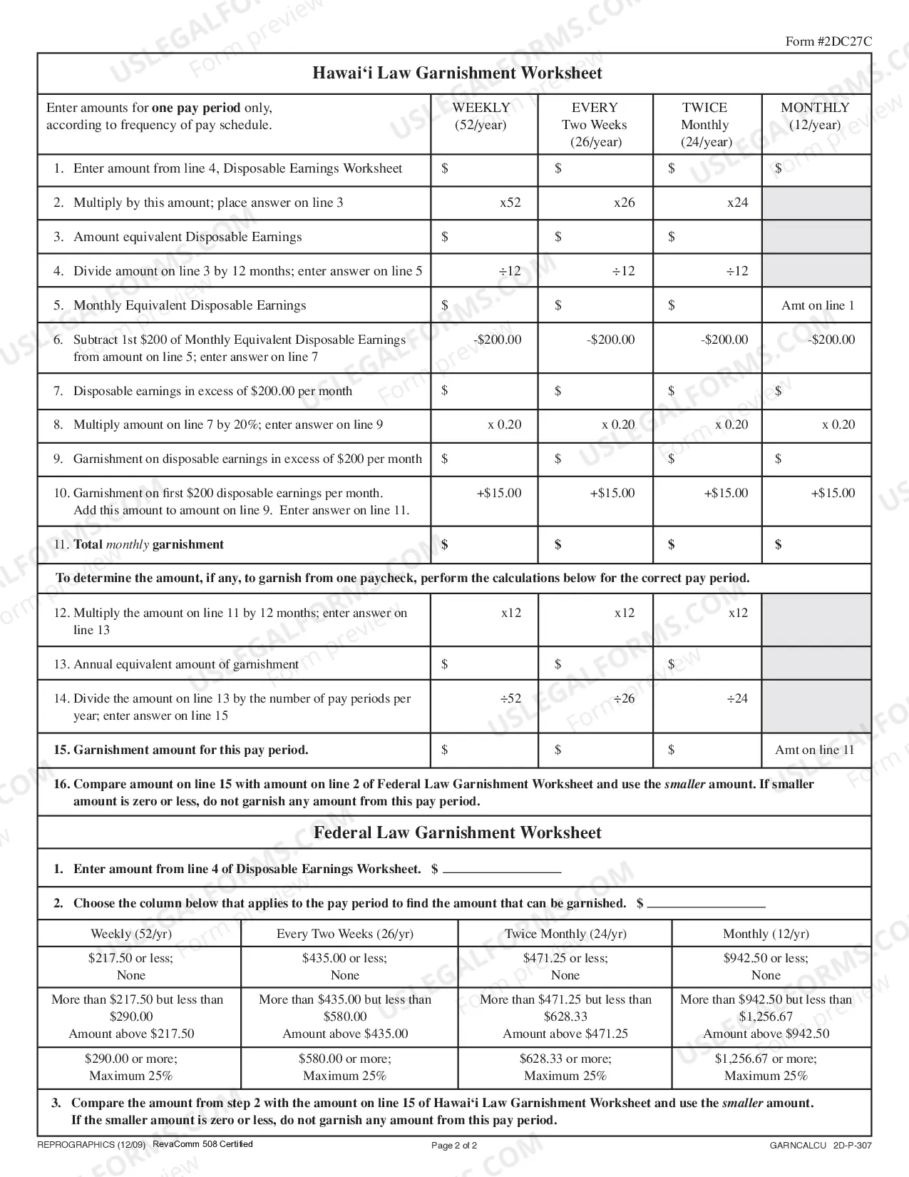 Preview Garnishee Calculation
