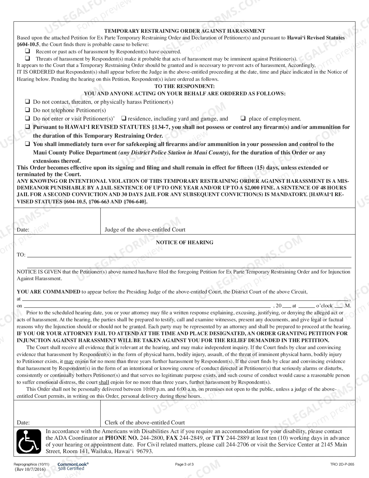 Preview Petition for TRO and for Injunction Against Harassment