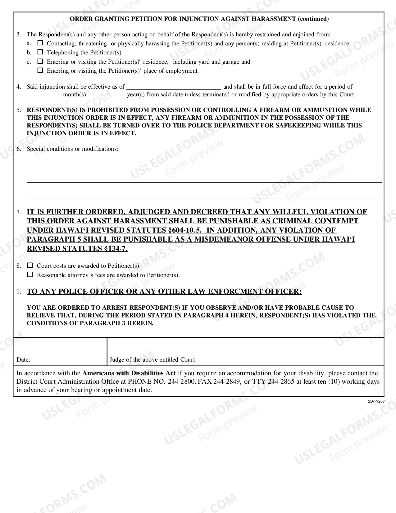 Preview Order Granting Injunction Against Harassment TRO
