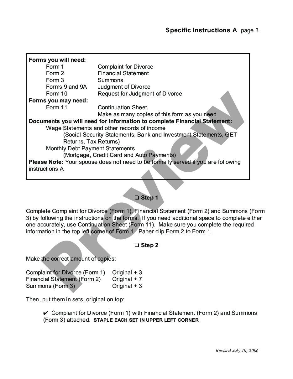 page 4 Uncontested Divorce Forms - without children preview