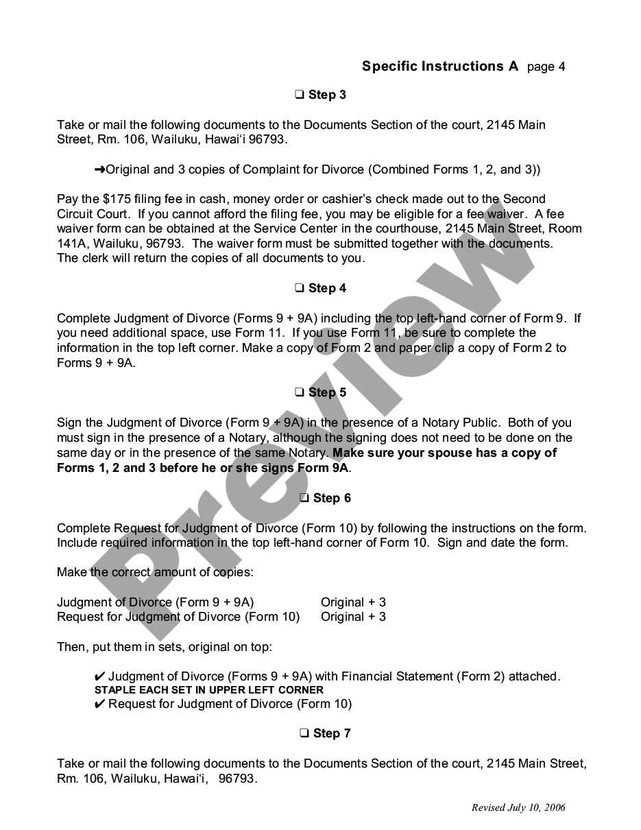 page 5 Uncontested Divorce Forms - without children preview