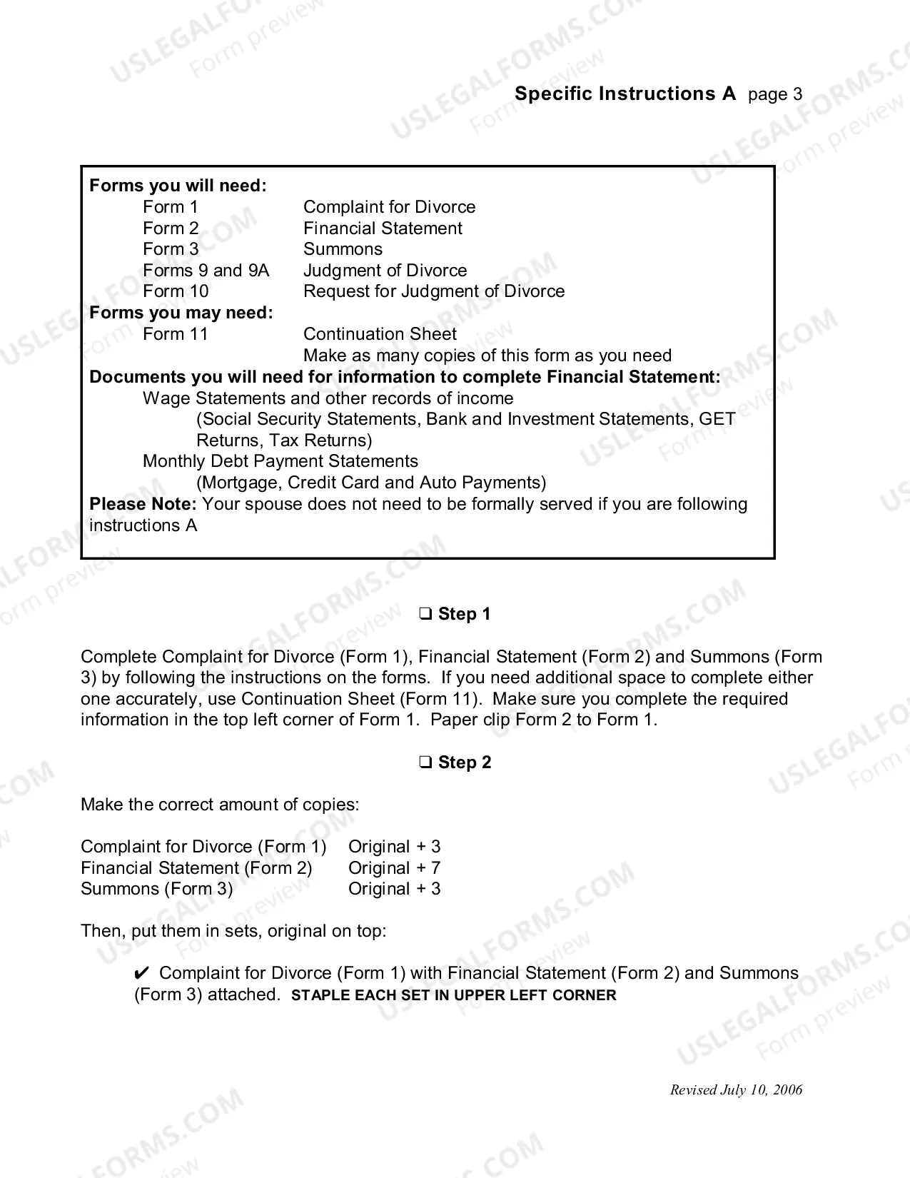 Preview Uncontested Divorce Forms - without children