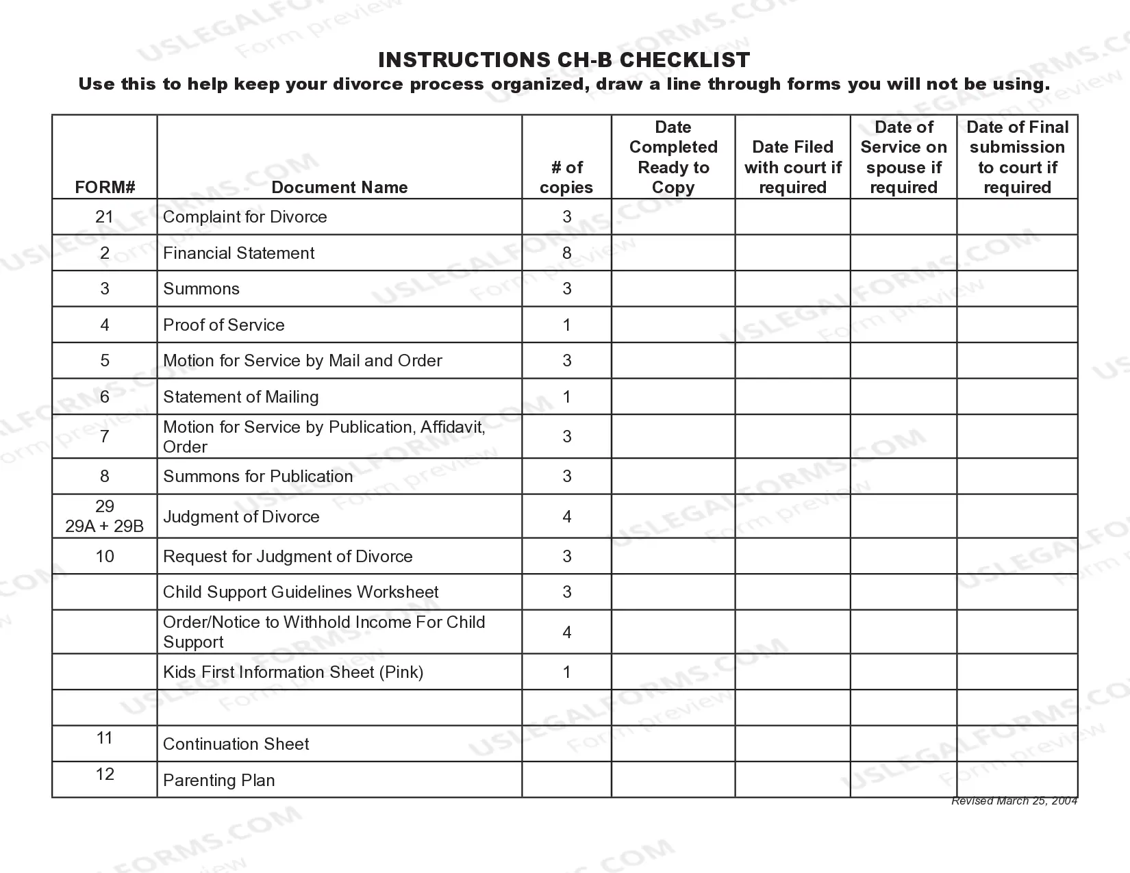 Preview Uncontested Divorce Forms - with children