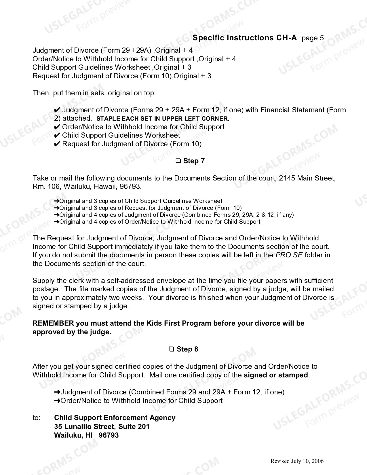 Preview Uncontested Divorce Forms - with children