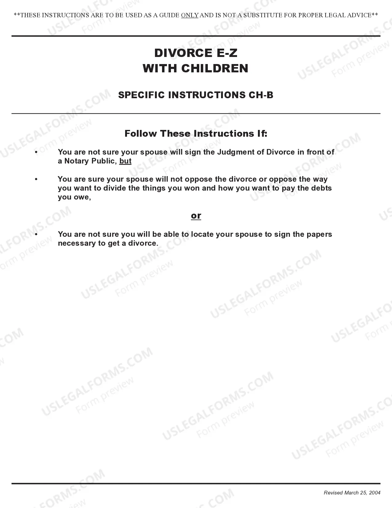 Preview Uncontested Divorce Forms - with children