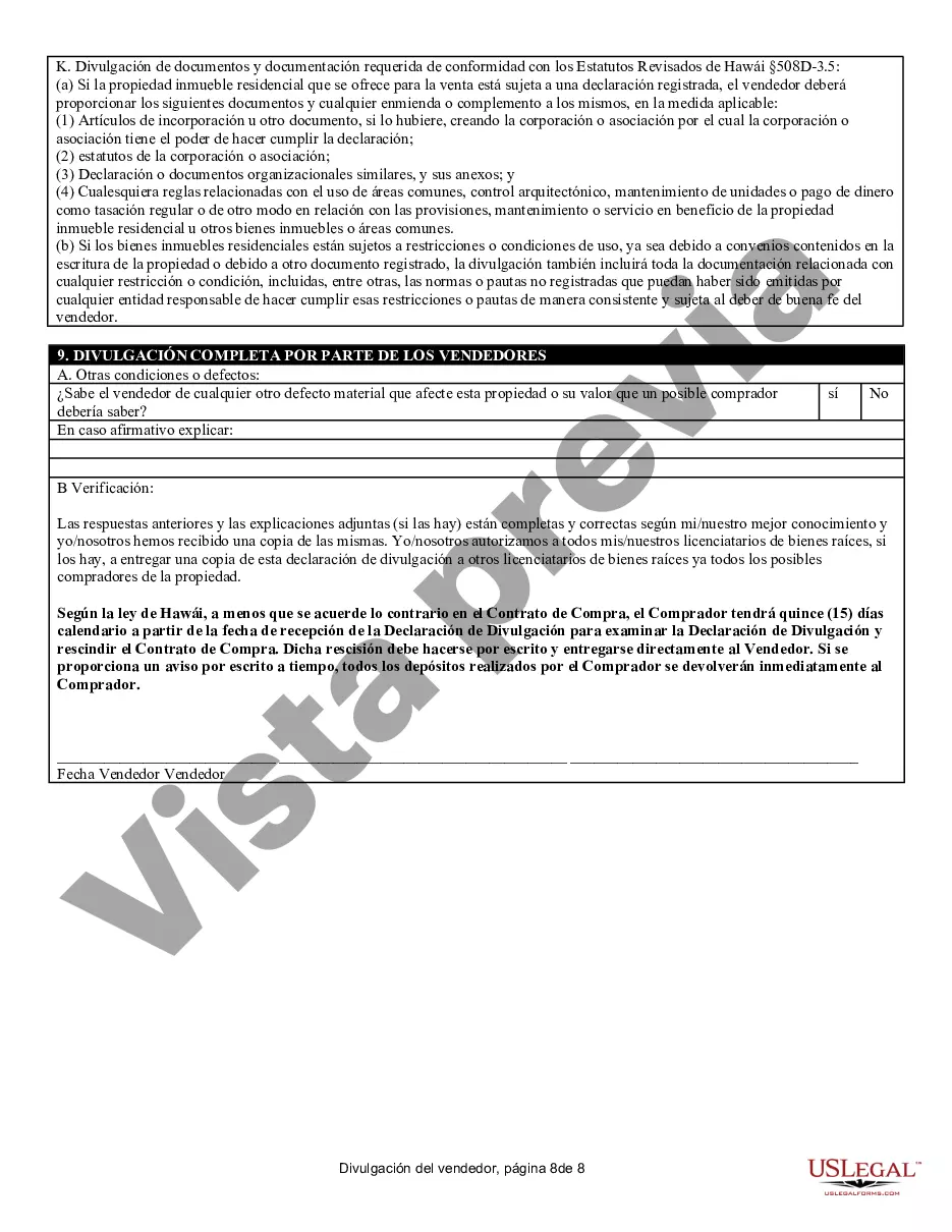 Preview Declaración de Divulgación de Ventas de Bienes Raíces Residenciales